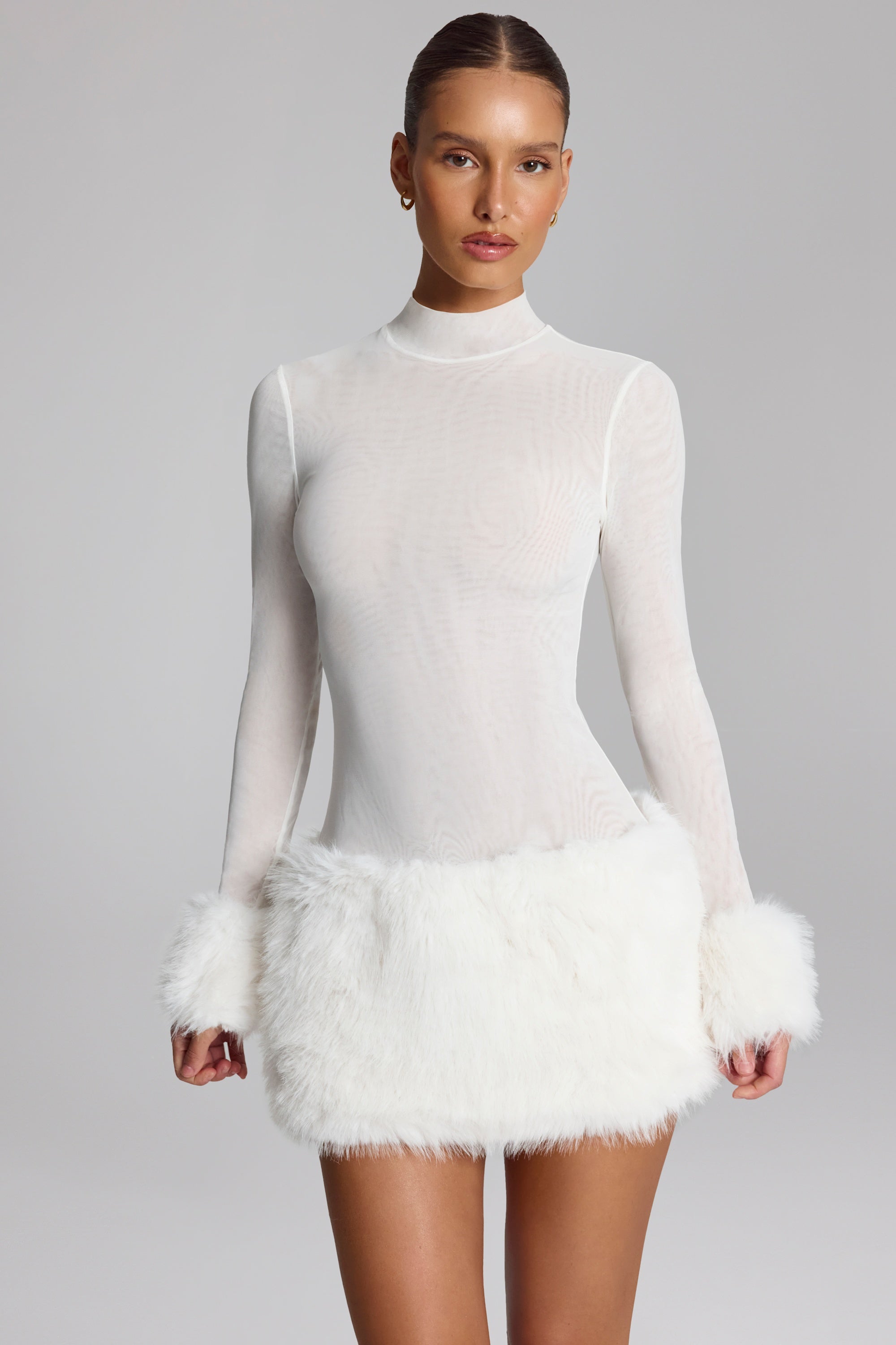 belladonna mini dress in ivory NBD Belladonna Mini Dress in Ivory