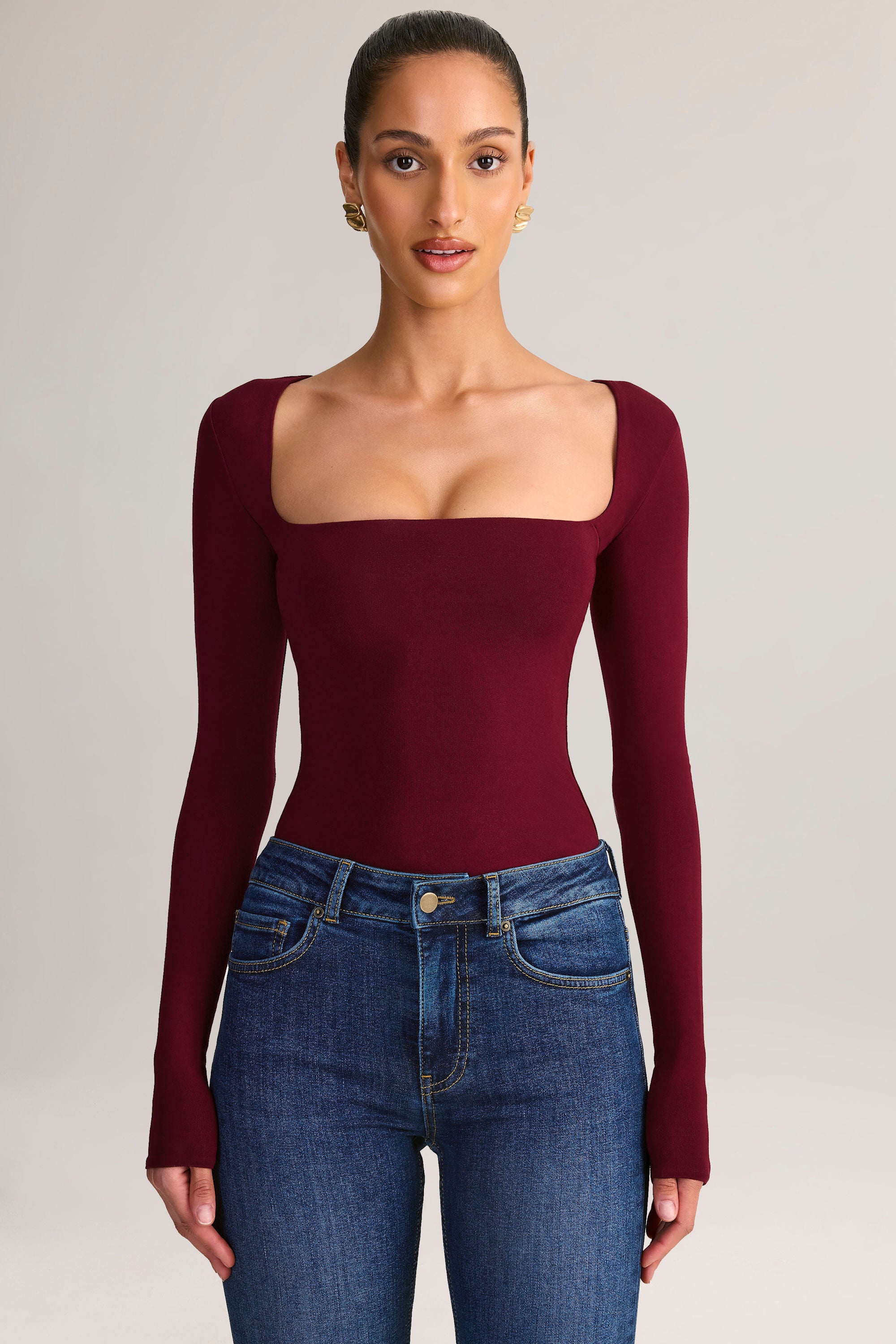 トップス SQUARE NECK LADY LIKE PLEATS TOP Sleeveless Turtleneck Top in Light Grey – SVRN
