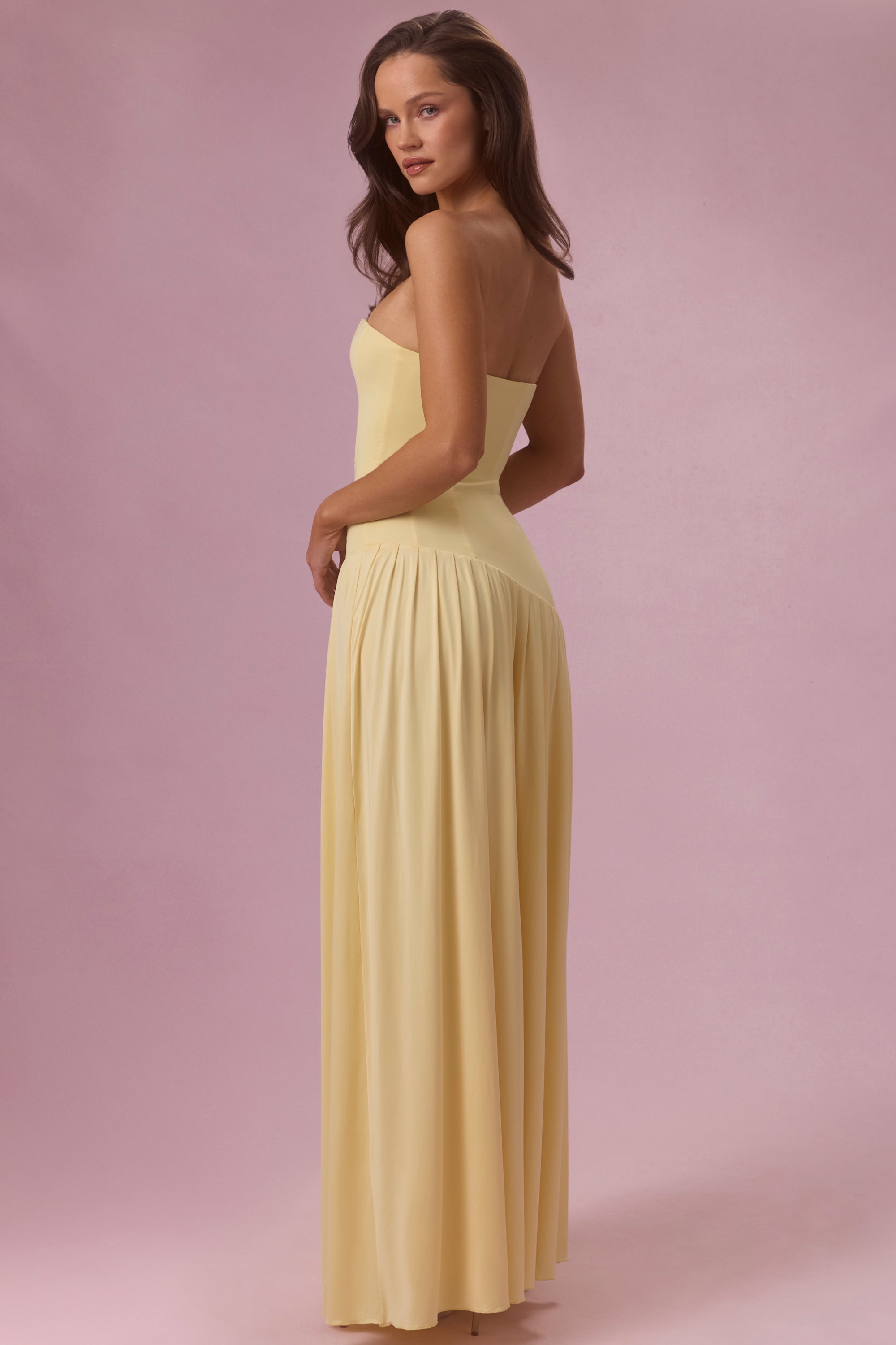 strapless open back dress Tinsie Strapless Maxi Dress | Yellow | Womens main image 0