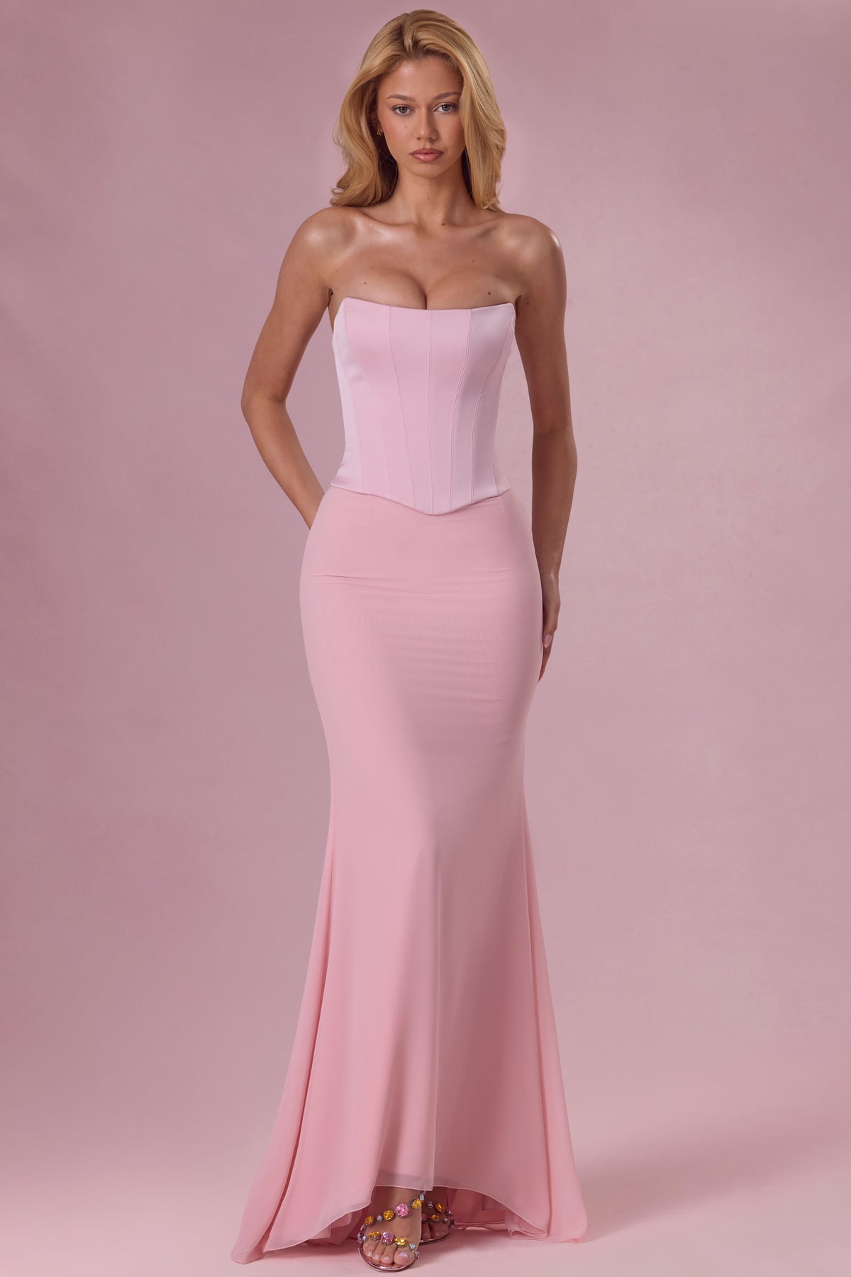 long pink corset dress Satin Bridesmaid in Blush The fabric is comfortable COLOR--Green-Vert Select Size:30 Black Cutout Halter Bandage