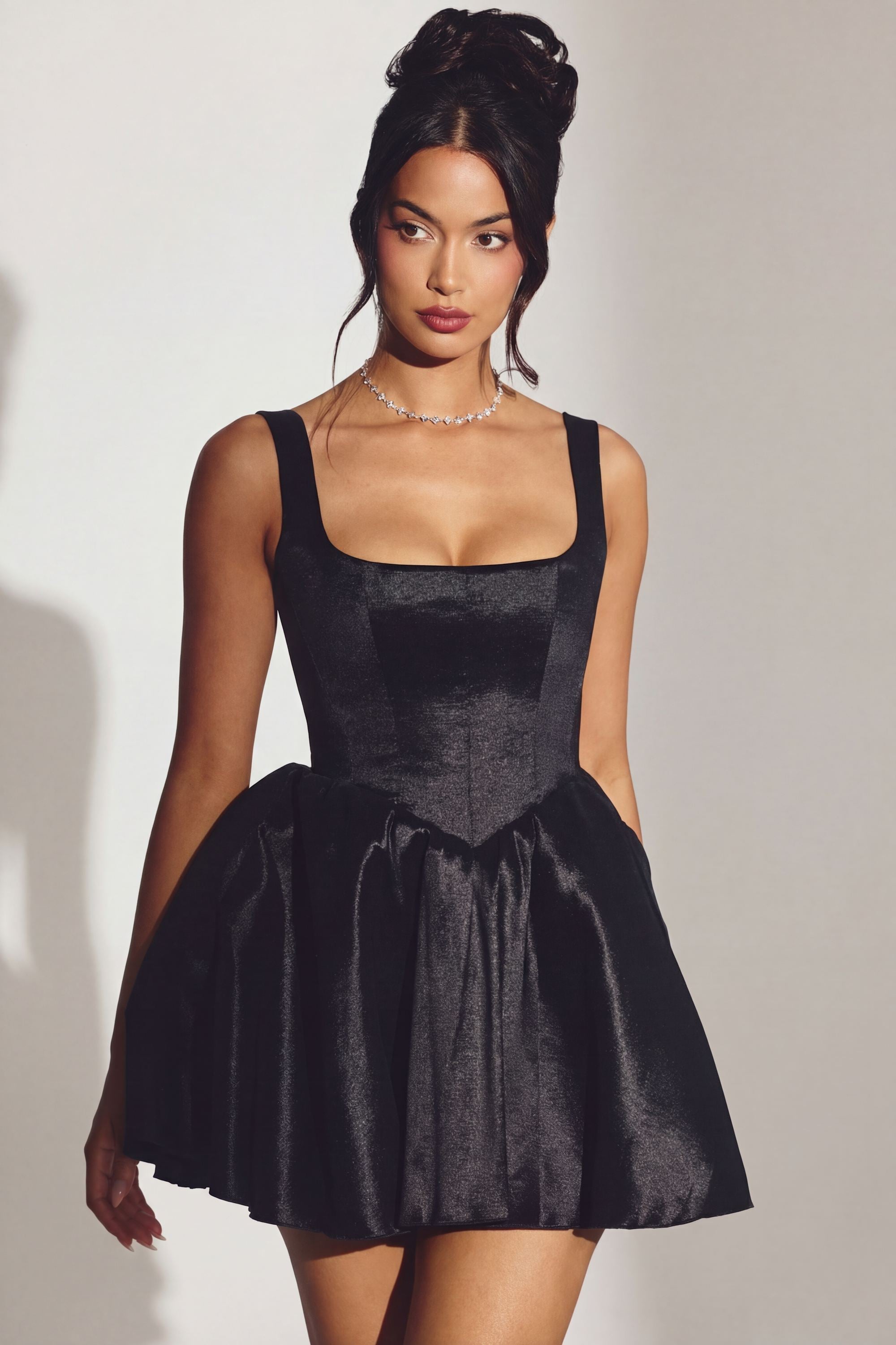 oh polly black corset dress Florentina Embellished Corset Gown in Black