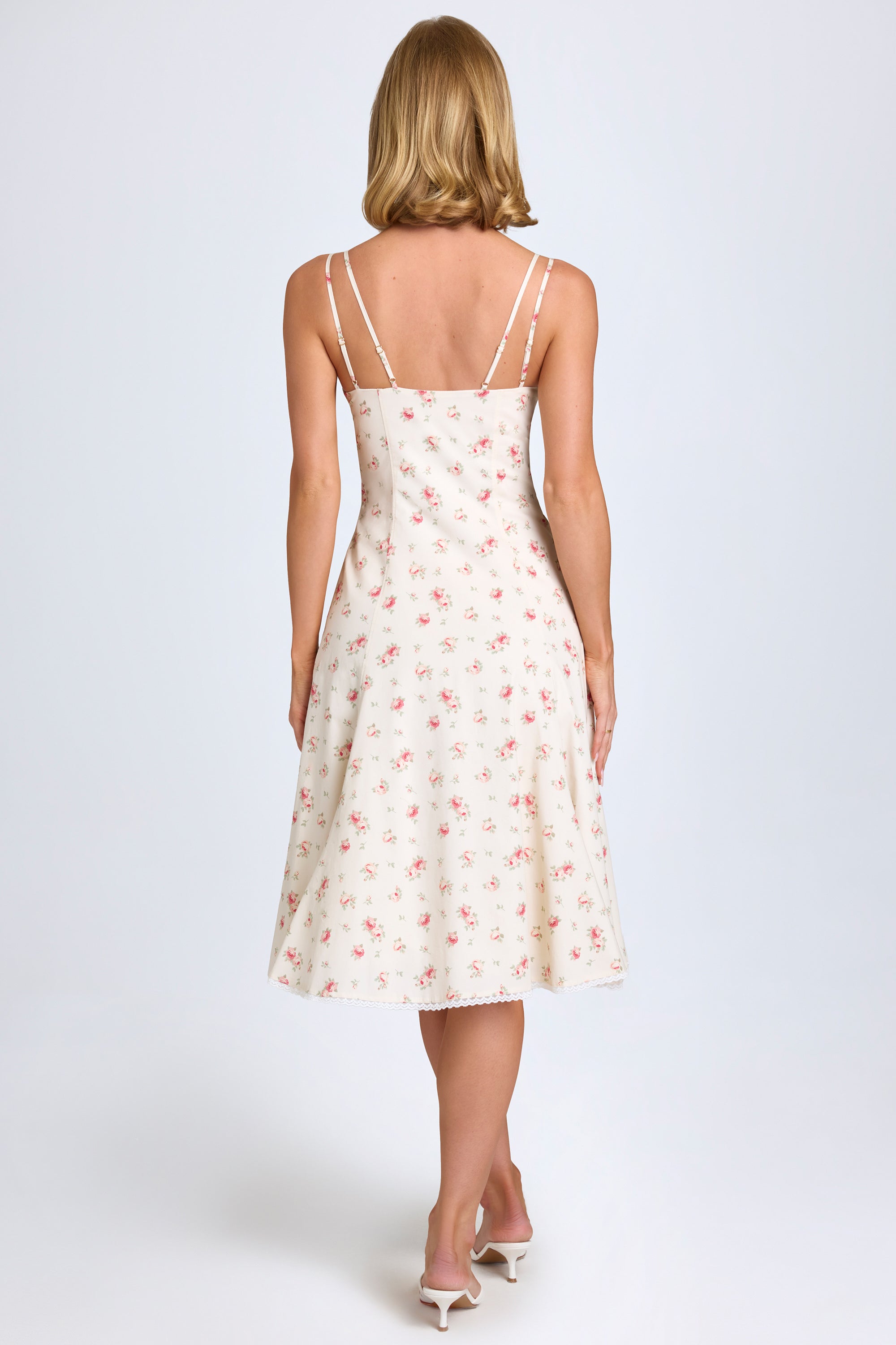 Osley Midi Dress White Rose