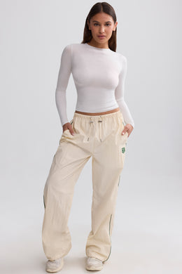 Wide-Leg Track Pants in Marble