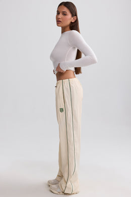 Wide-Leg Track Pants in Marble