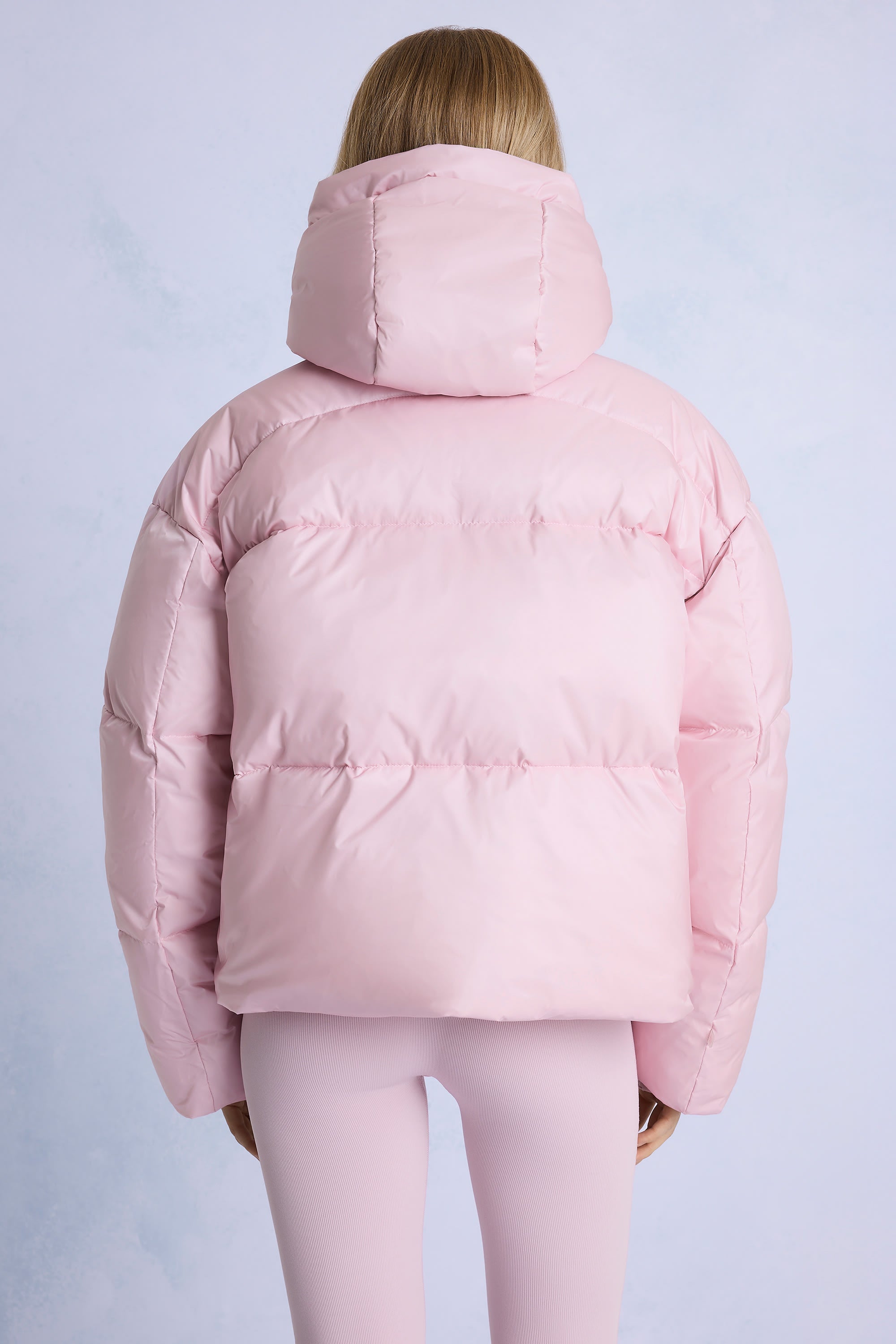 Waterproof Cropped Oversized Ski Jacket in Powder Pink Bo+Tee