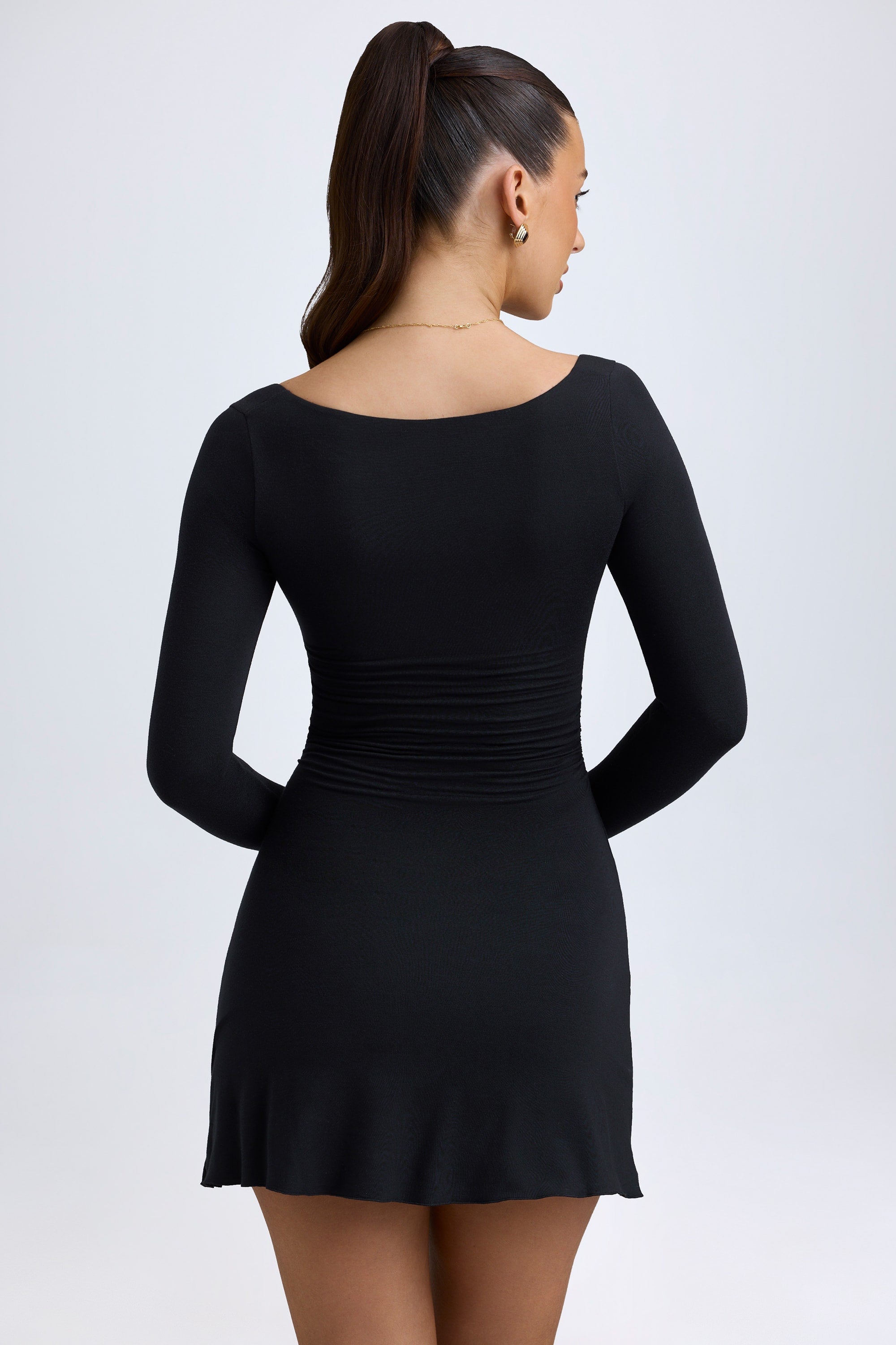 Alvie Modal Layered A-Line Mini Dress in Black | Oh Polly Alvie Modal Layered A-Line Mini Dress in Black | Oh Polly