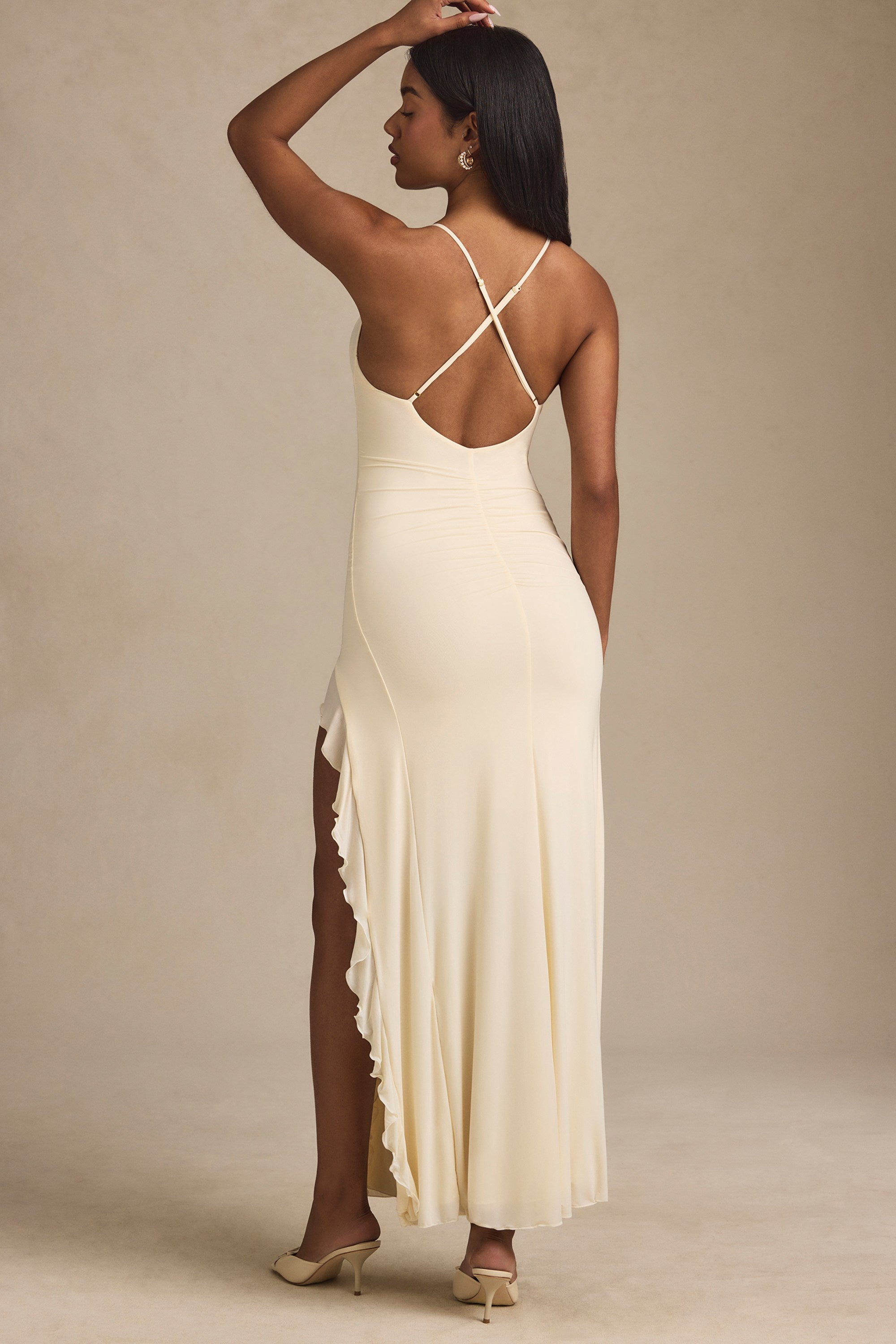 white christmas dresses Coralie Halterneck Maxi Dress in Black main image 1