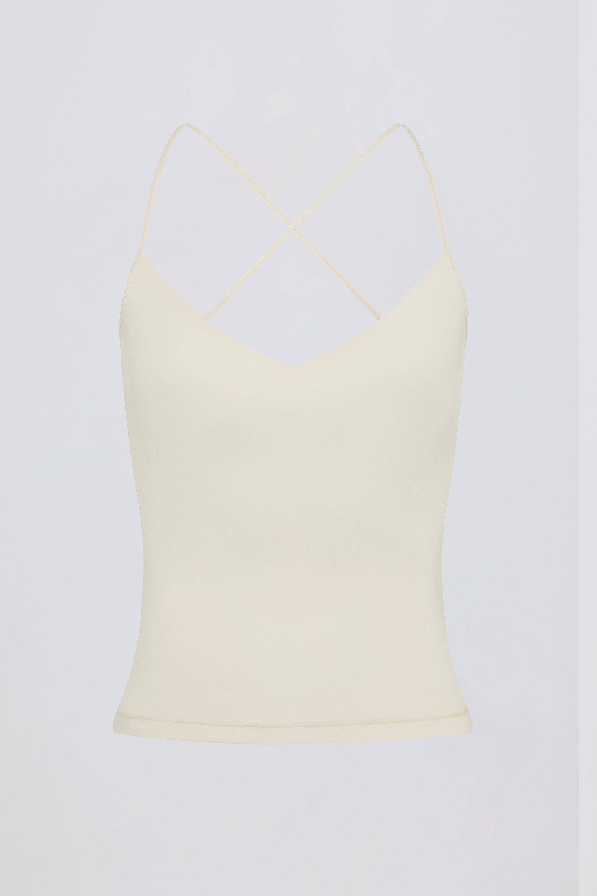 Cross-Back Tank Top in Cream | Oh Polly