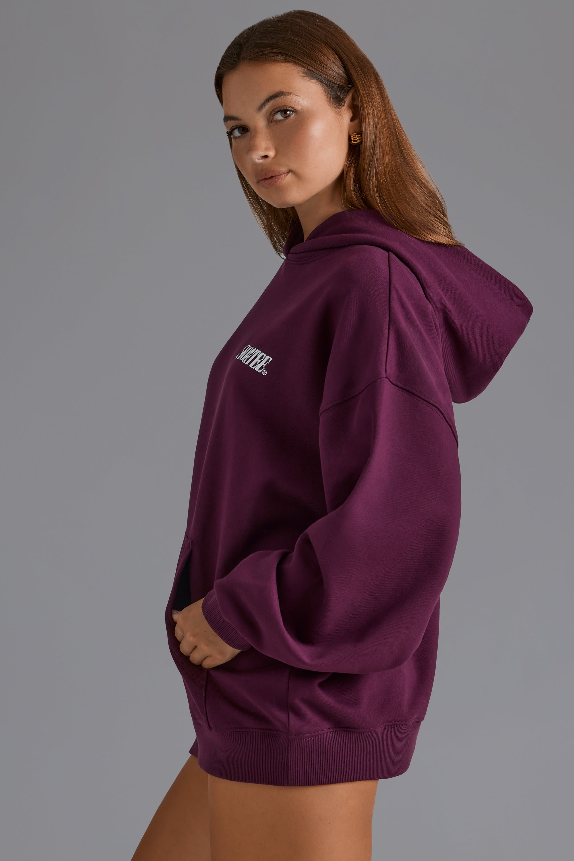 OVERSIZED HOODY FLOWERMARDI_OATMEAL BLACK main image 1