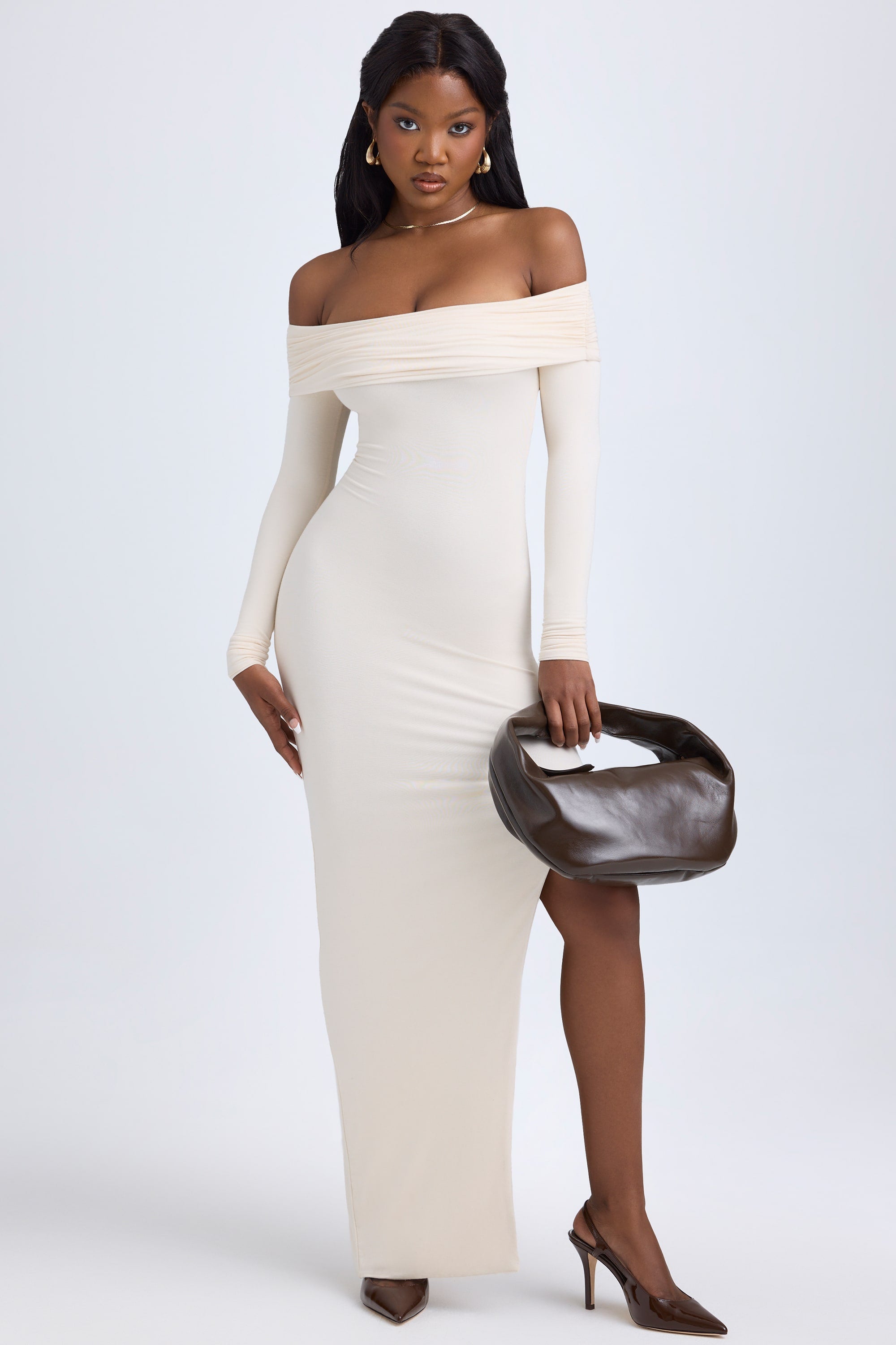 textured jersey open back maxi dress in ivory open lace back dress Textured Jersey Backless Maxi Dress in Ivory
