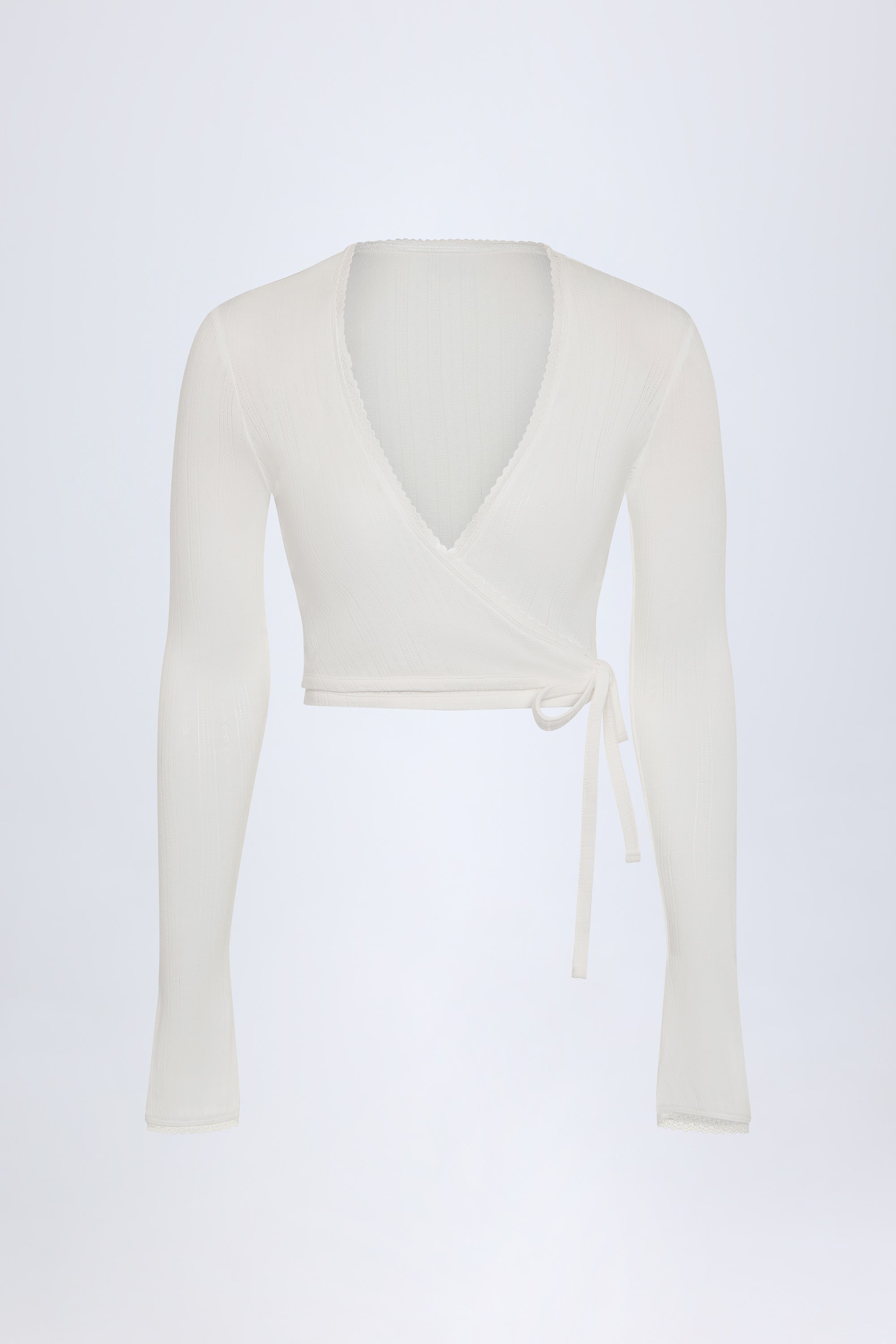 Lonnie Pointelle Heart Top White