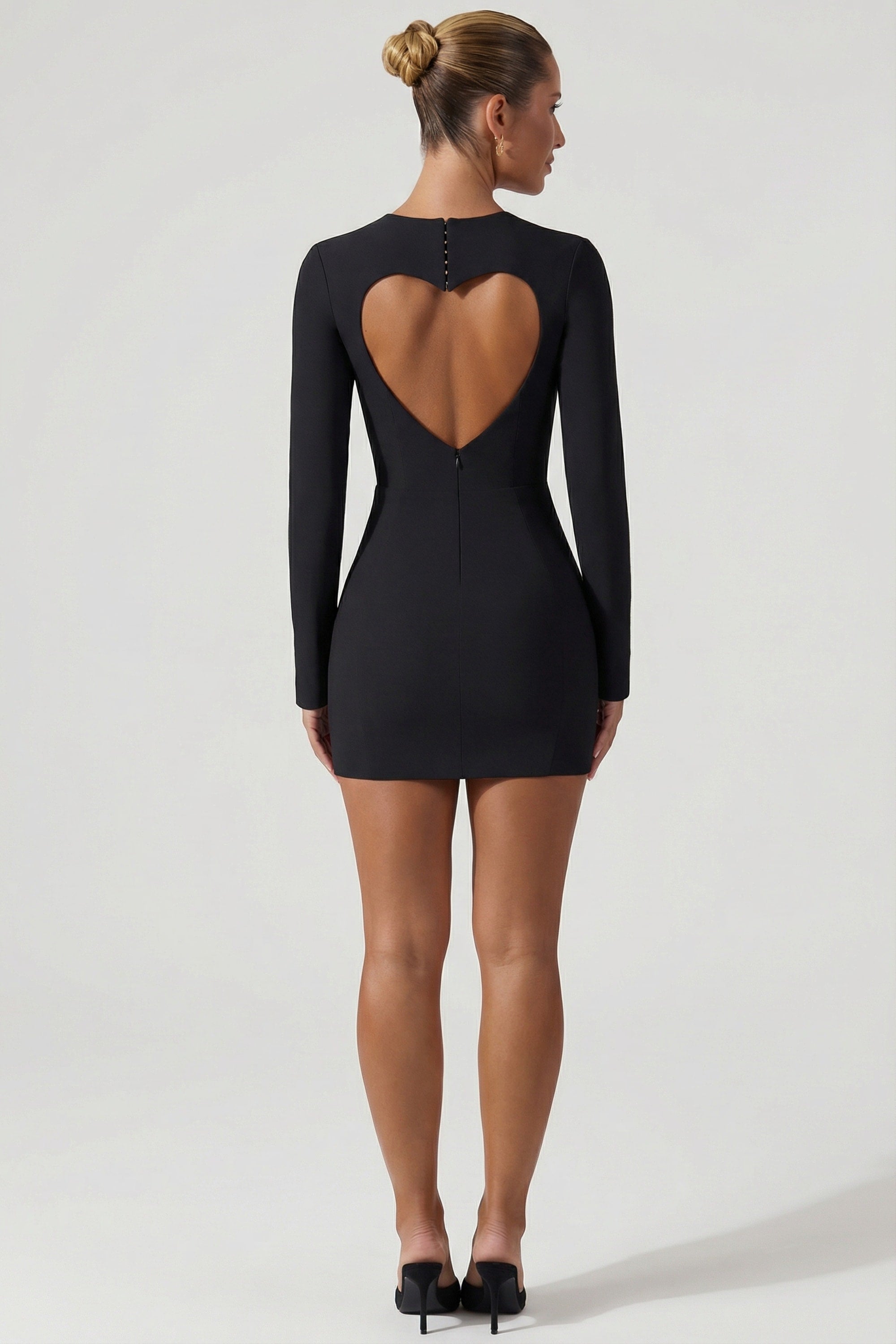 Adelia Cut-Out Heart-Detail Bodycon Mini Dress in Black | Oh Polly Adelia Cut-Out Heart-Detail Bodycon Mini Dress in Black | Oh Polly
