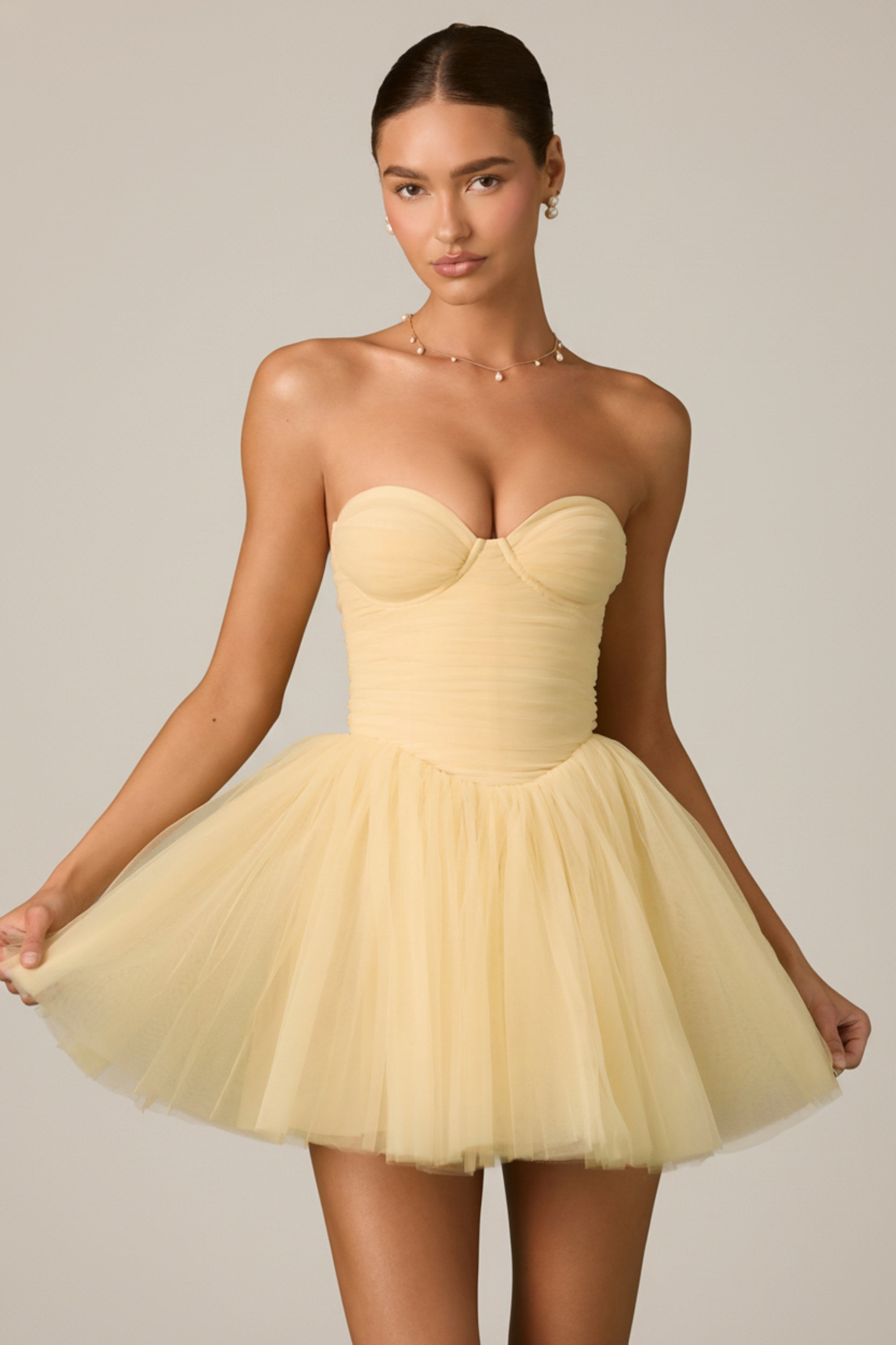 sachin and babi light blue dress Ruffle Sleeve Mini Dress Yellow main image 0