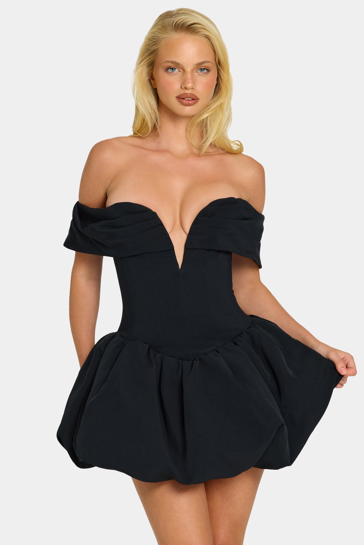 bodycon shoulder strap black gathered mini dress Off-Shoulder Layered Bubble Hem Corset in Mermaid Dresses For Prom Under 50 Perfect for party Birthday Dress Ideas: Perfect Size:7-8 Years