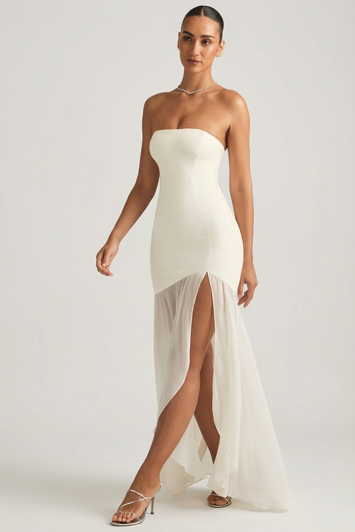 let me be strapless asymmetrical dress Melina Asymmetric Fishtail Maxi in Ivory formal events. LowStock:43494640418867 Size:4-5Y Different Kinds of Wedding Bandeau dress