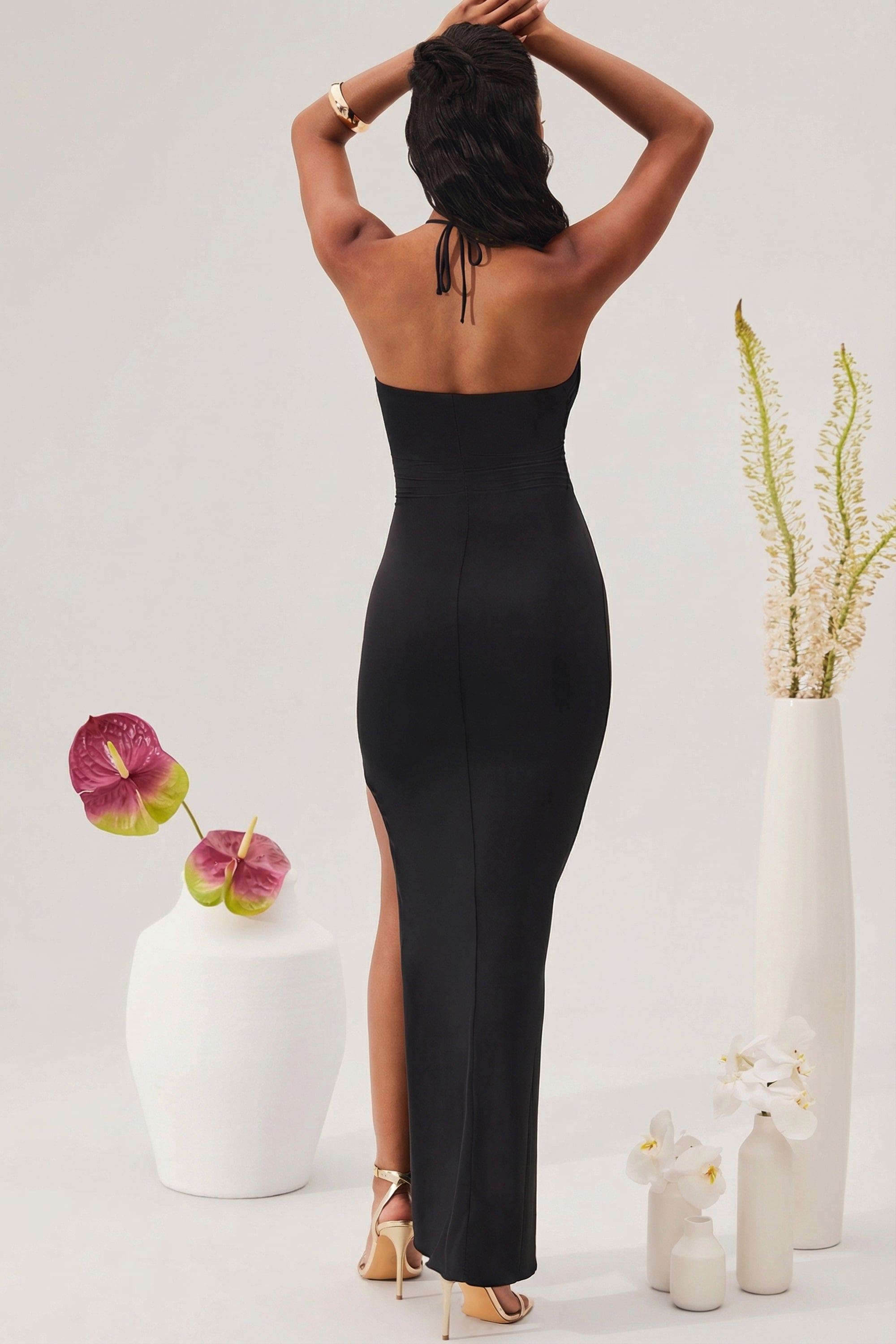 oh polly long black dress Sweetheart Neckline Maxi Dress in Black - 12