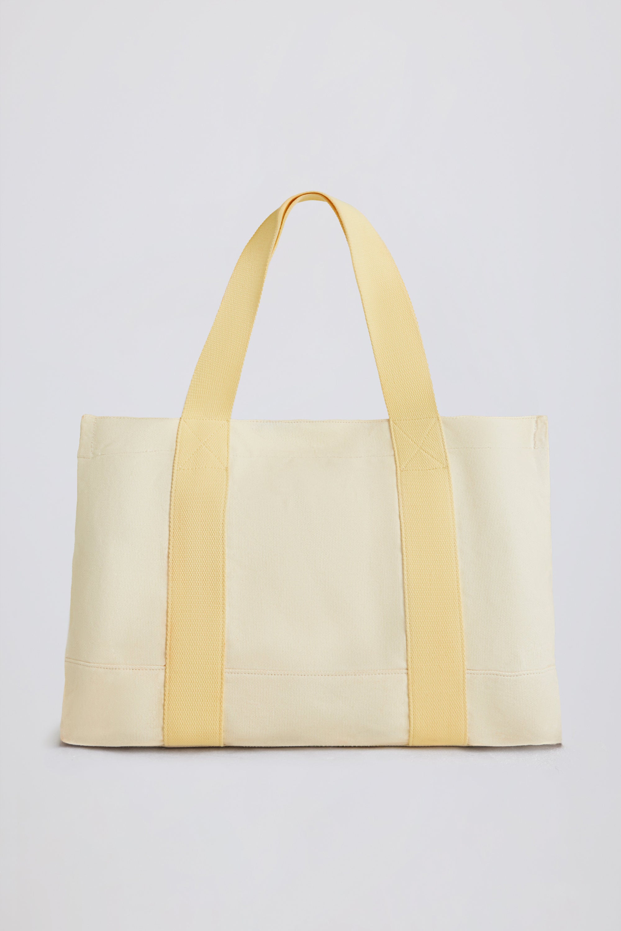 Oversized Canvas Tote Bag in Ivory Oh Polly
