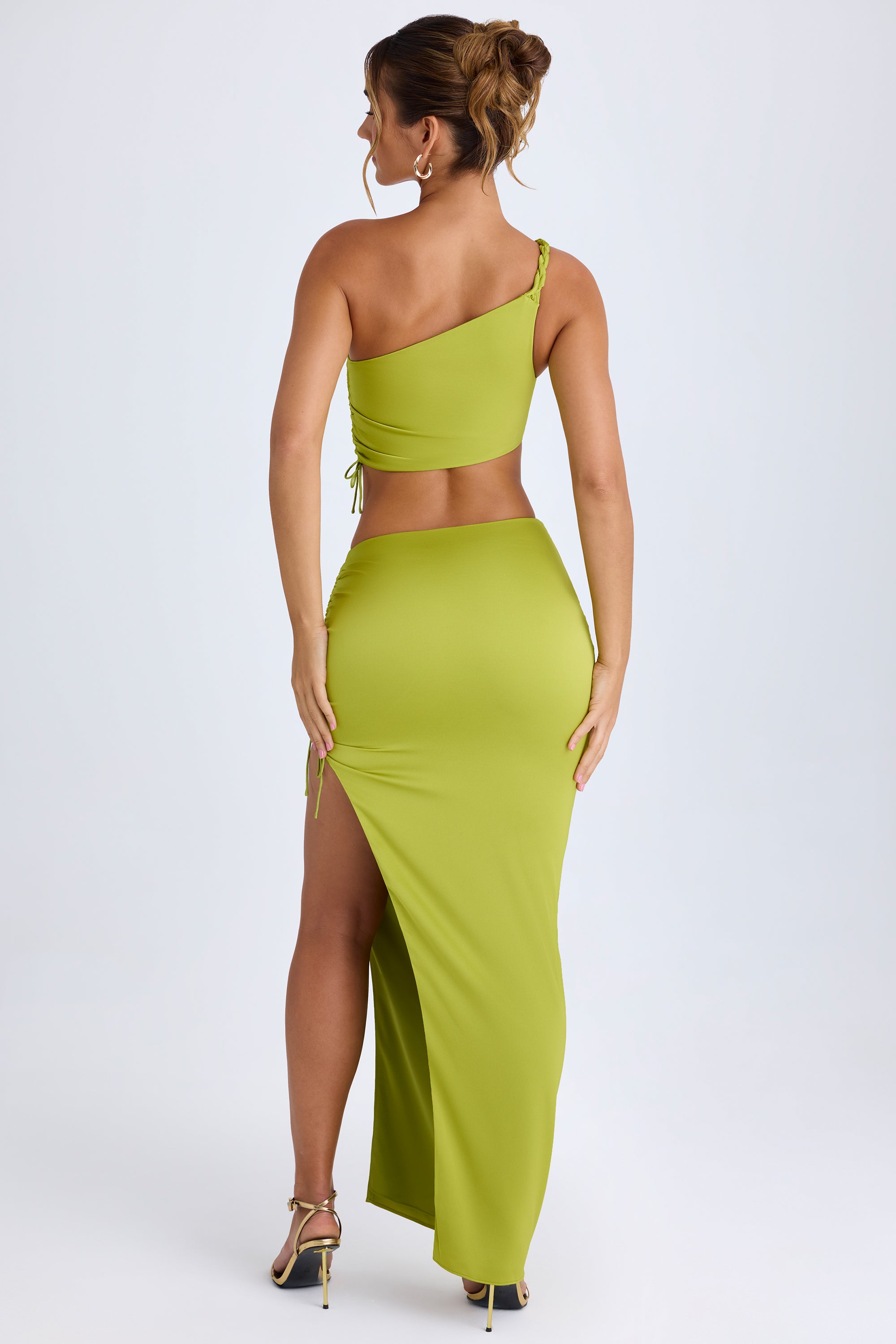 MAXI FLARE PEGGED SKIRT_APPLEGREEN