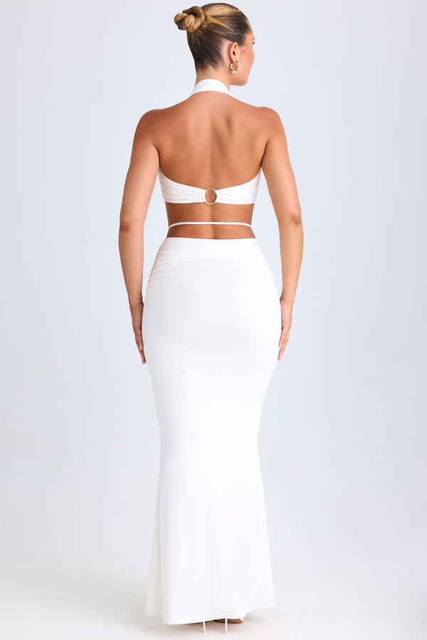 Hardware-Detail Mid-Rise Maxi Skirt in White - 2