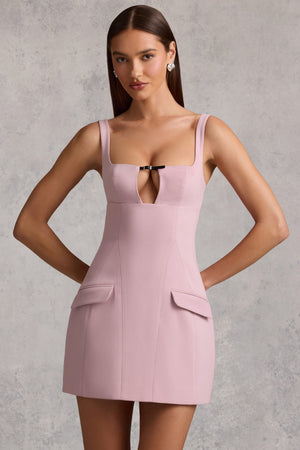 mauve ribbed strappy cut out detail bodycon dress Shop Women's Ribbed Mauve Cut-Out Bodycon Midi Dress with Side Slit and Contrast Trim Detail| Showoffff