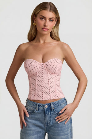 Oh Polly's Freya Tidy wearing the Natya Corset Top in Polka Dot Stretch Georgette fabric perfect for birthday celebrations