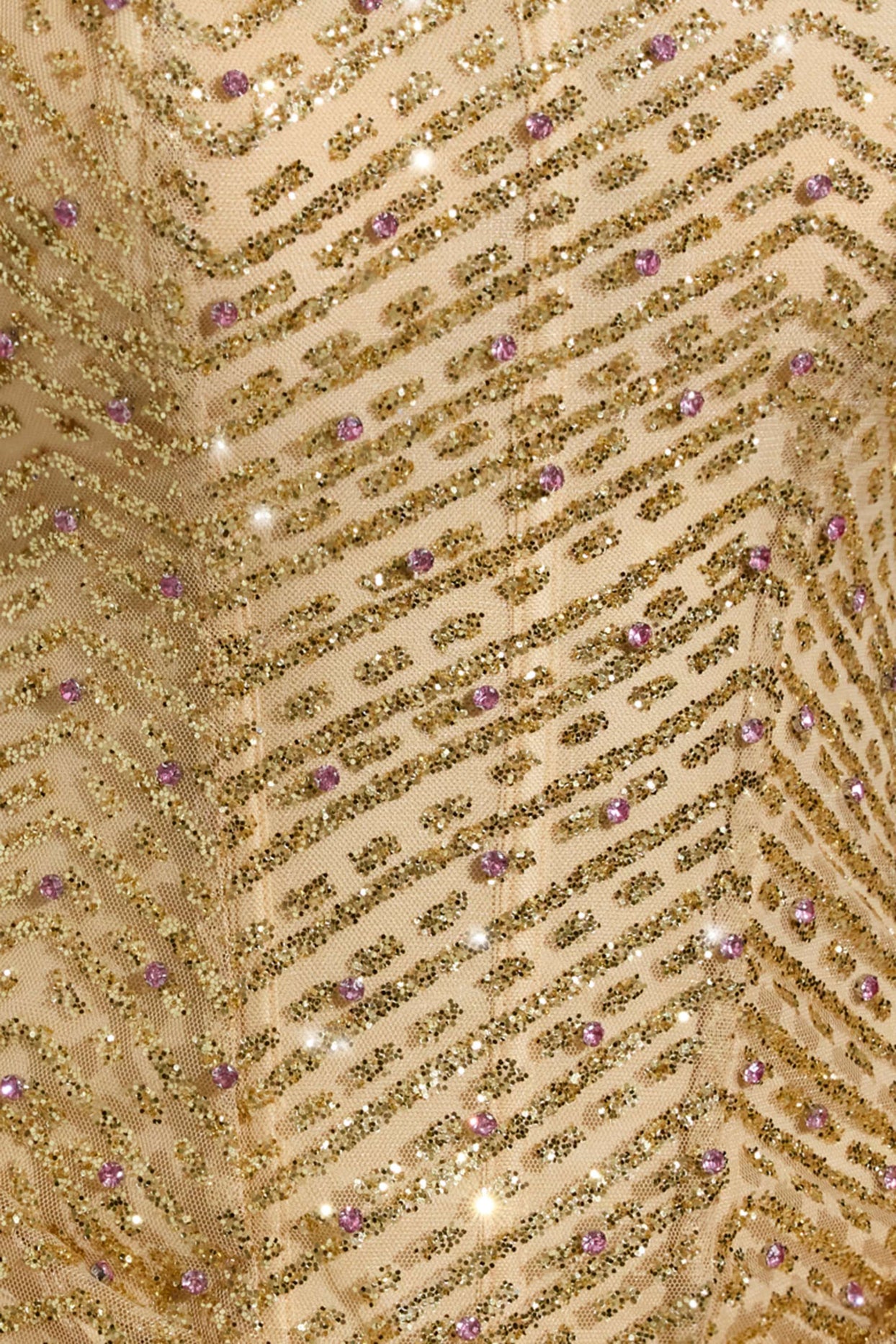 Embellished Bandeau A-Line Mini Dress in Gold - 8