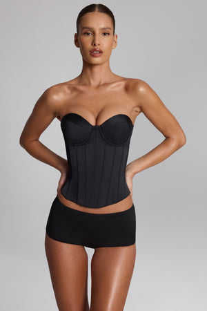 Slinky Jersey Low-Rise Hot Pants in Black