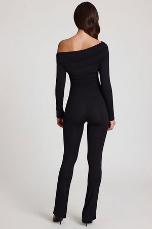 Oh Polly's Roberta wearing the Erisen Regular Jumpsuit in Black Modal fabric perfect for a night out