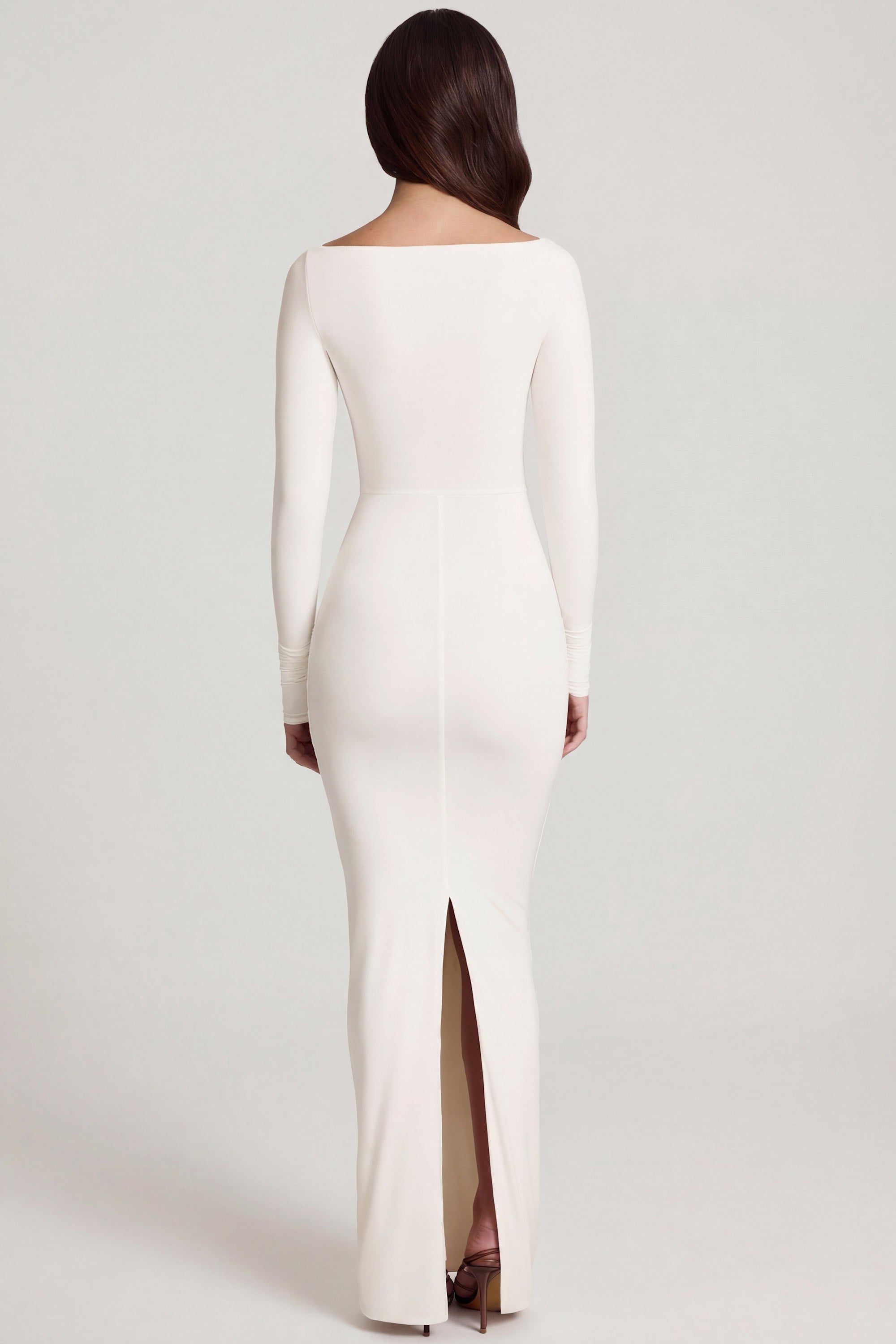 Mericia Mathot Mericia Maxikleid mit Drapierung und Raffung in Weiß | Oh Polly