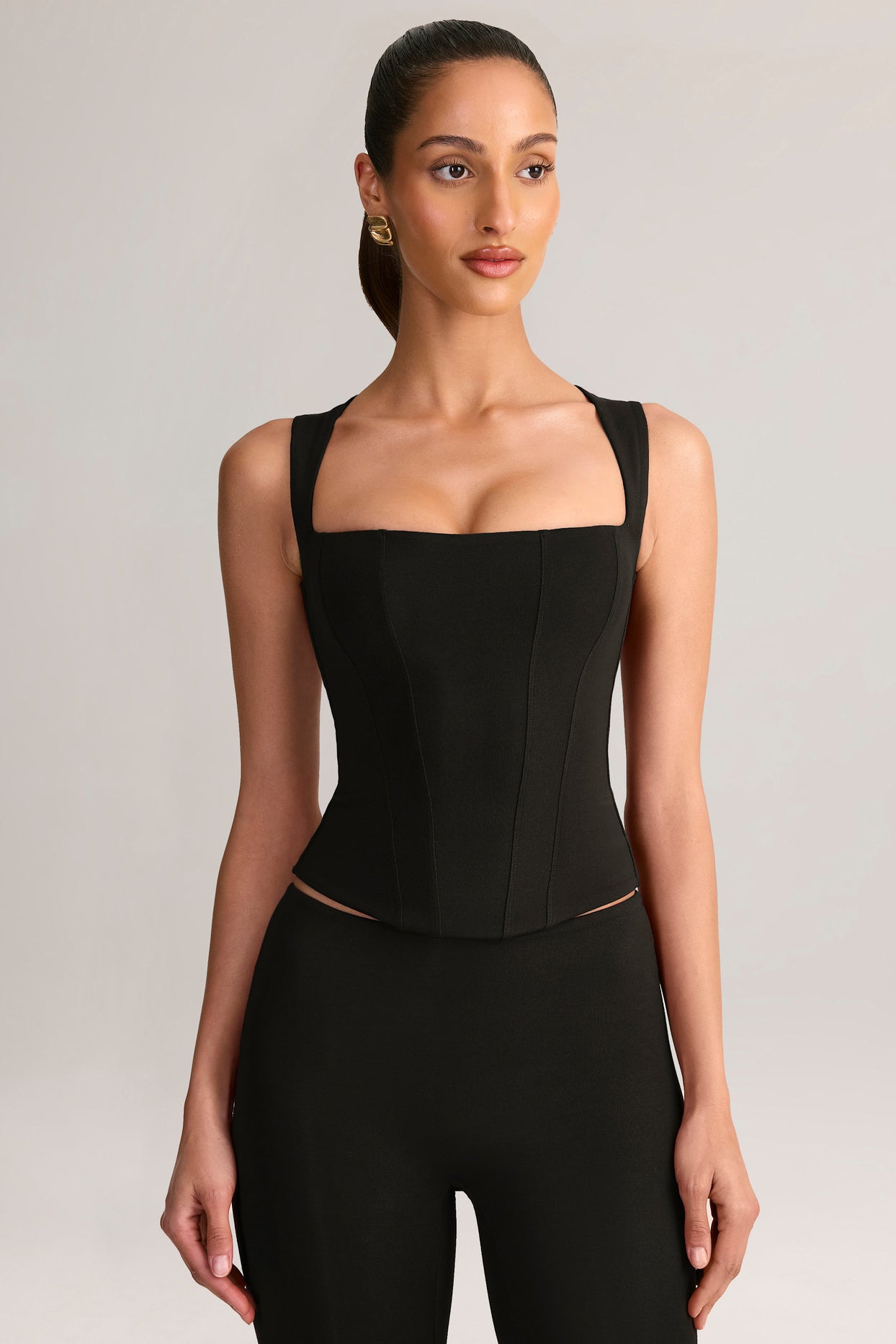 Modal Square-Neck Top in Black - 6