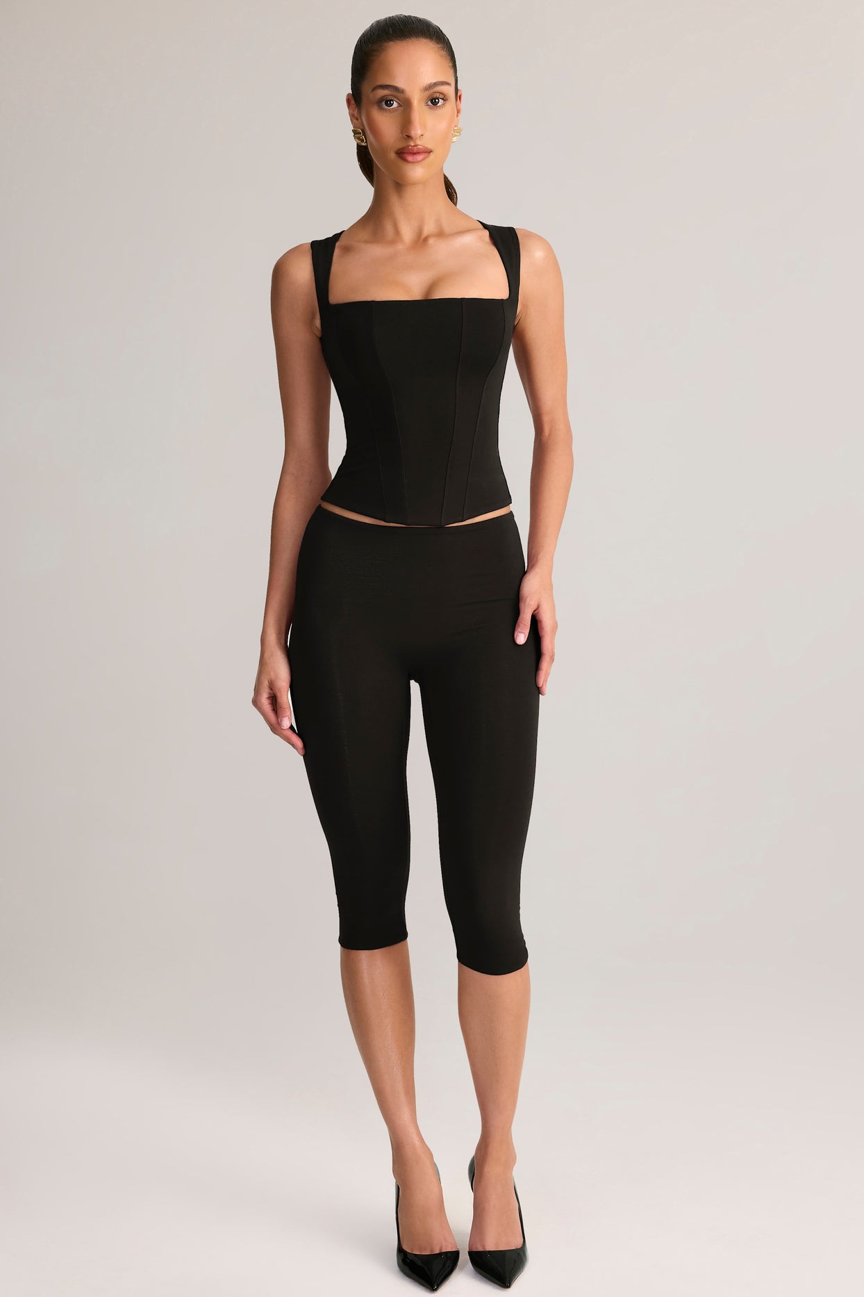 Modal Square-Neck Top in Black - 7