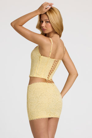 Lace Soft-Scoop Boned Corset Top in Butter Yellow