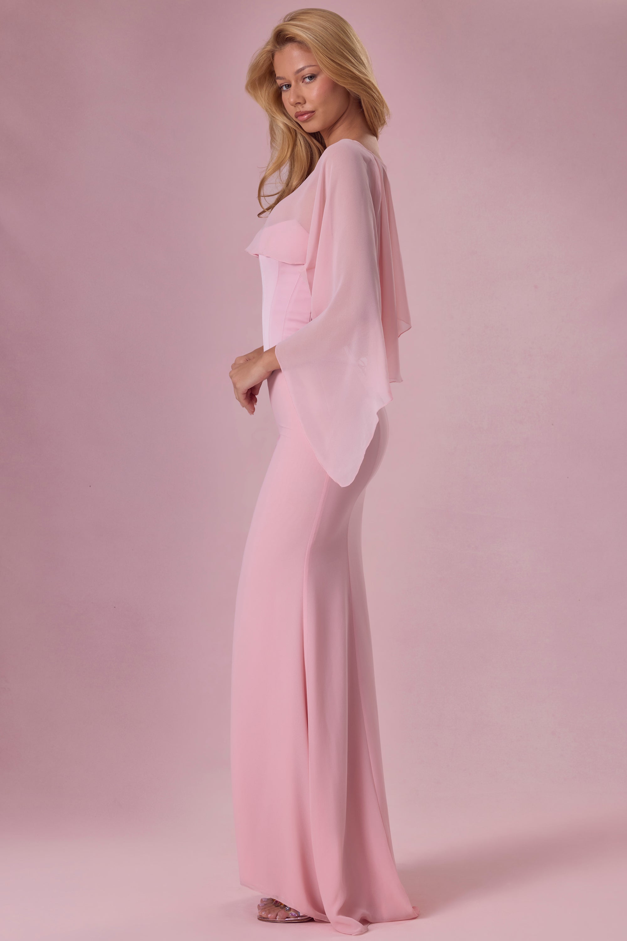 Chiffon Cape in Blush Pink