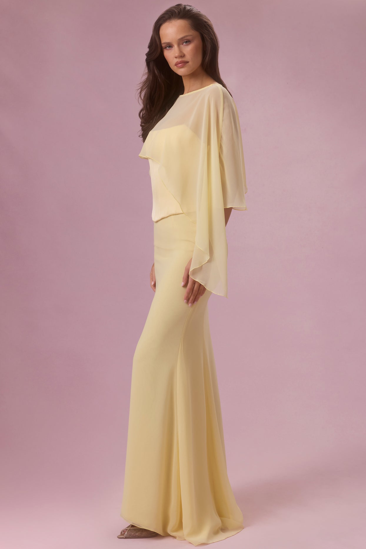 Chiffon Cape in Butter - 4