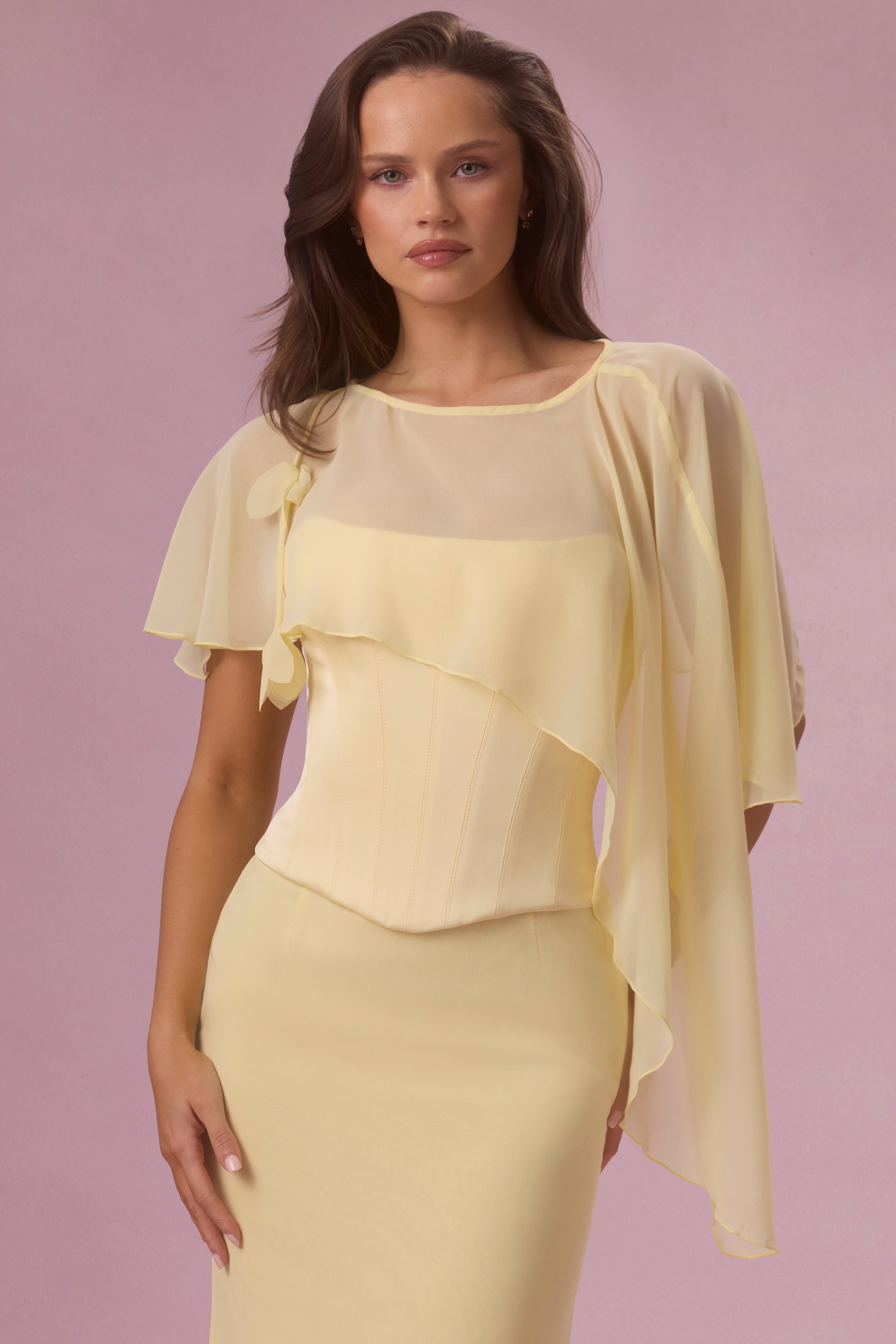 Chiffon Cape in Butter