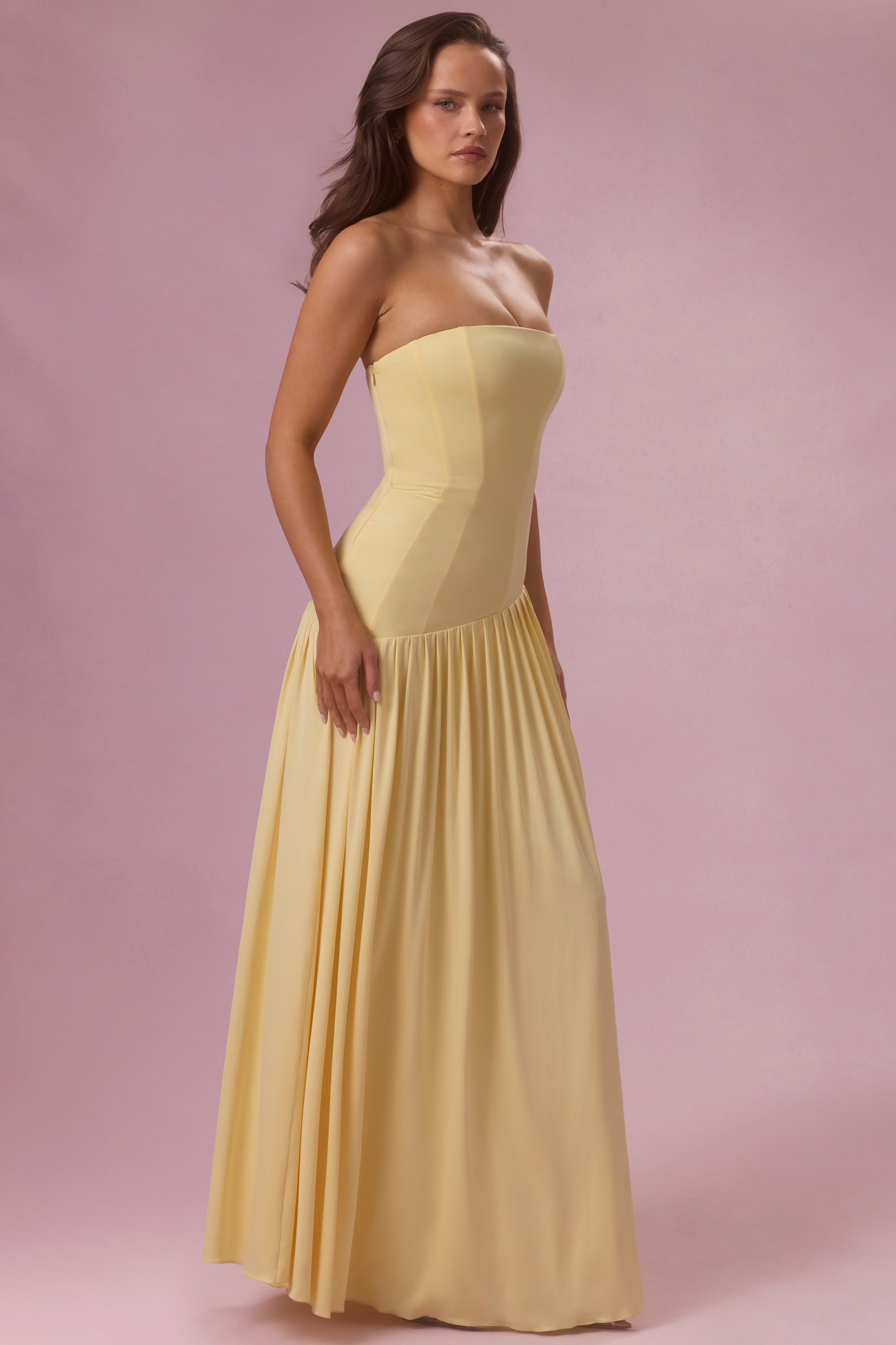 Jersey Strapless Gown in Butter