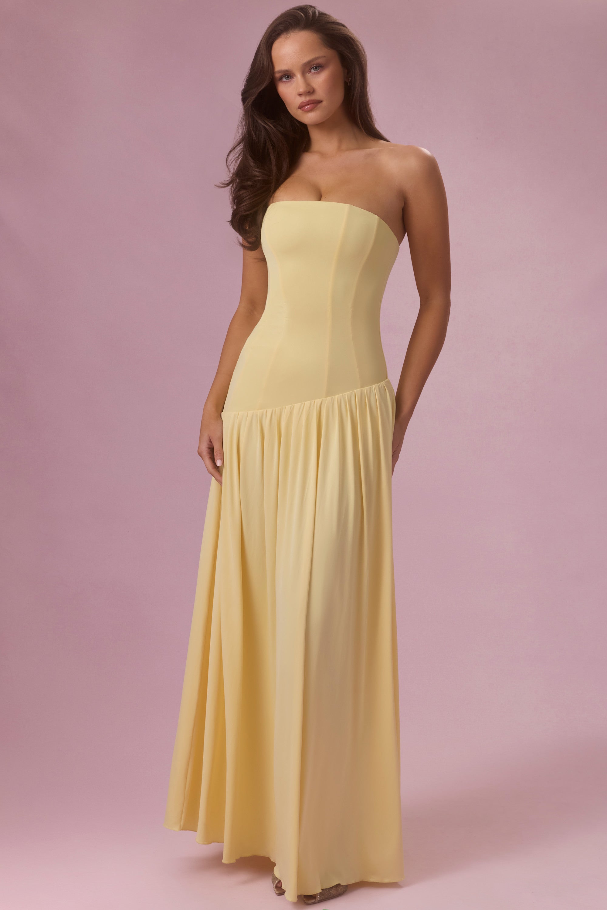 Jersey Strapless Gown in Butter