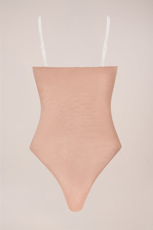 Strapless Bodysuit in Warm Peach