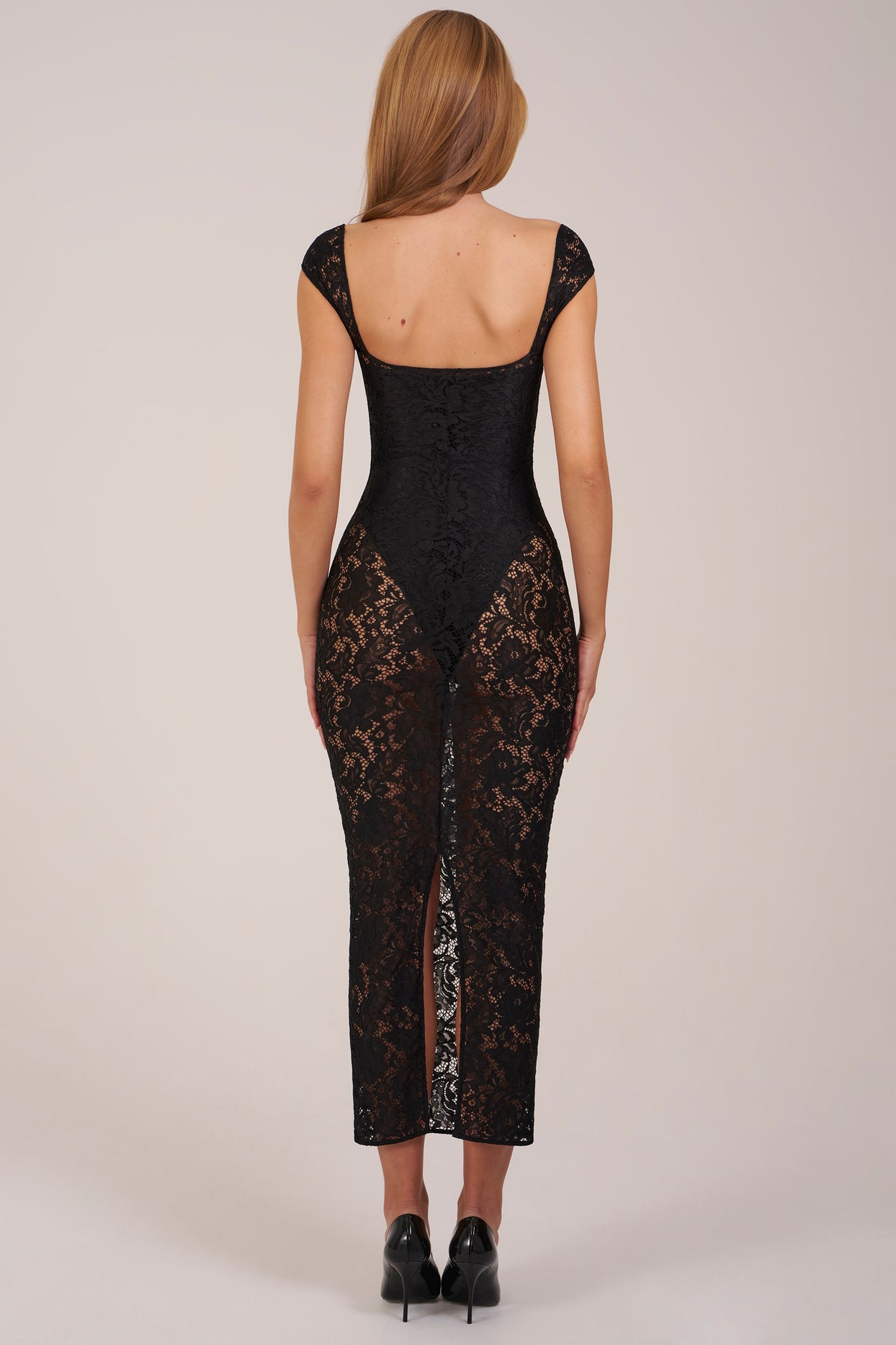Sweetheart-Neck Maxi Dress in Black - 6