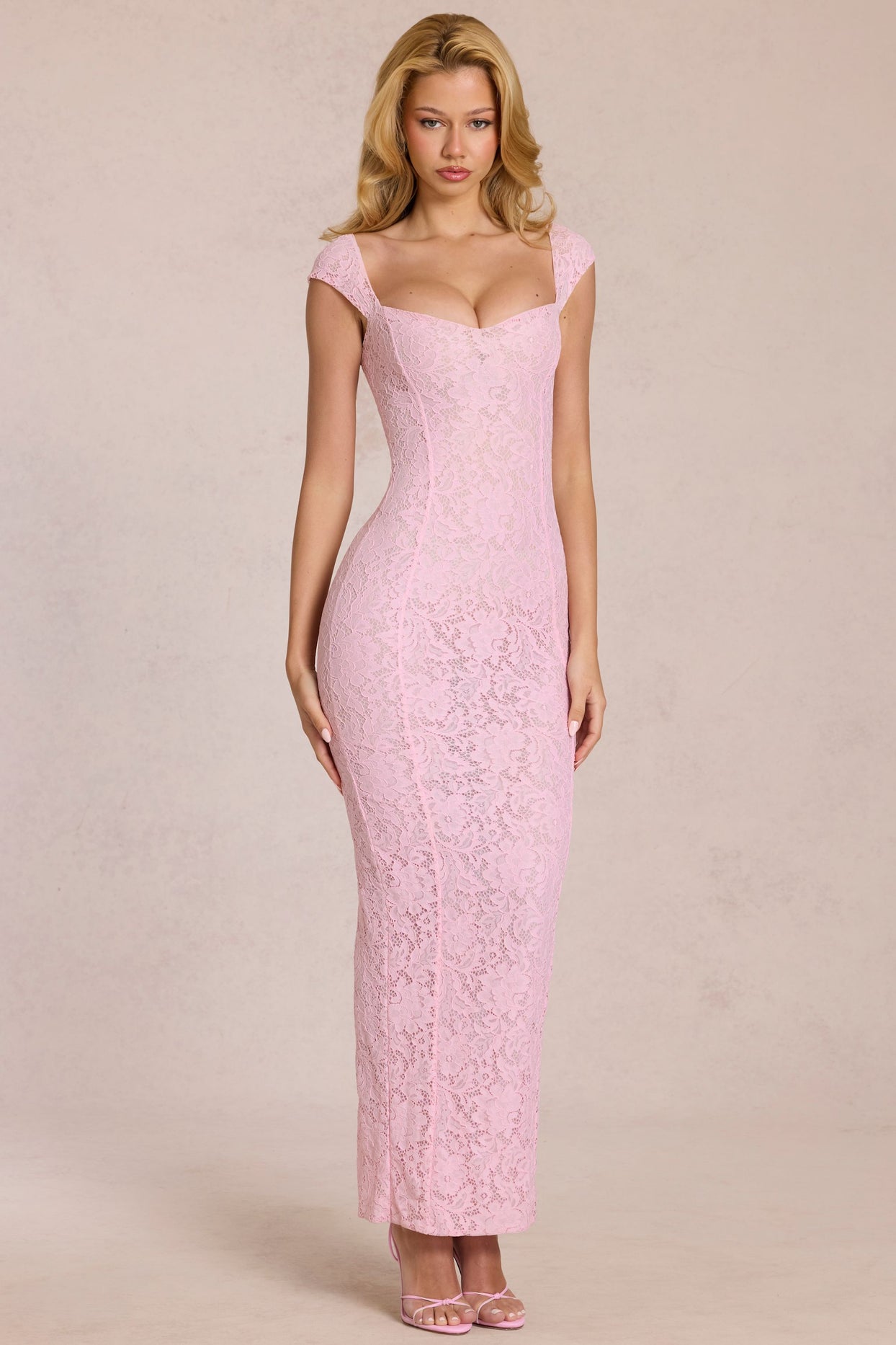Sweetheart-Neck Maxi Dress in Blossom Pink - 8
