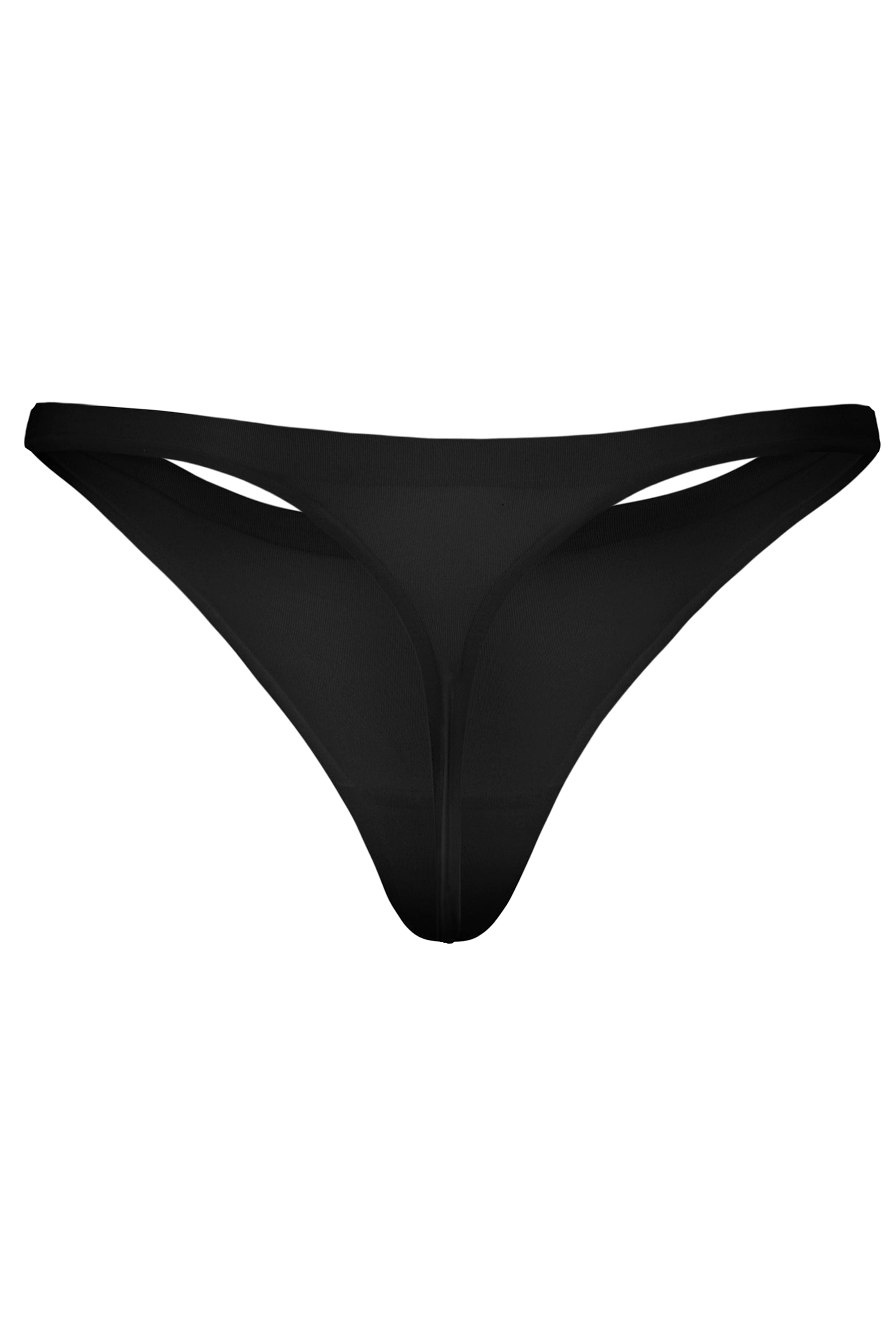 Seamless Knit Thong in Black - 2
