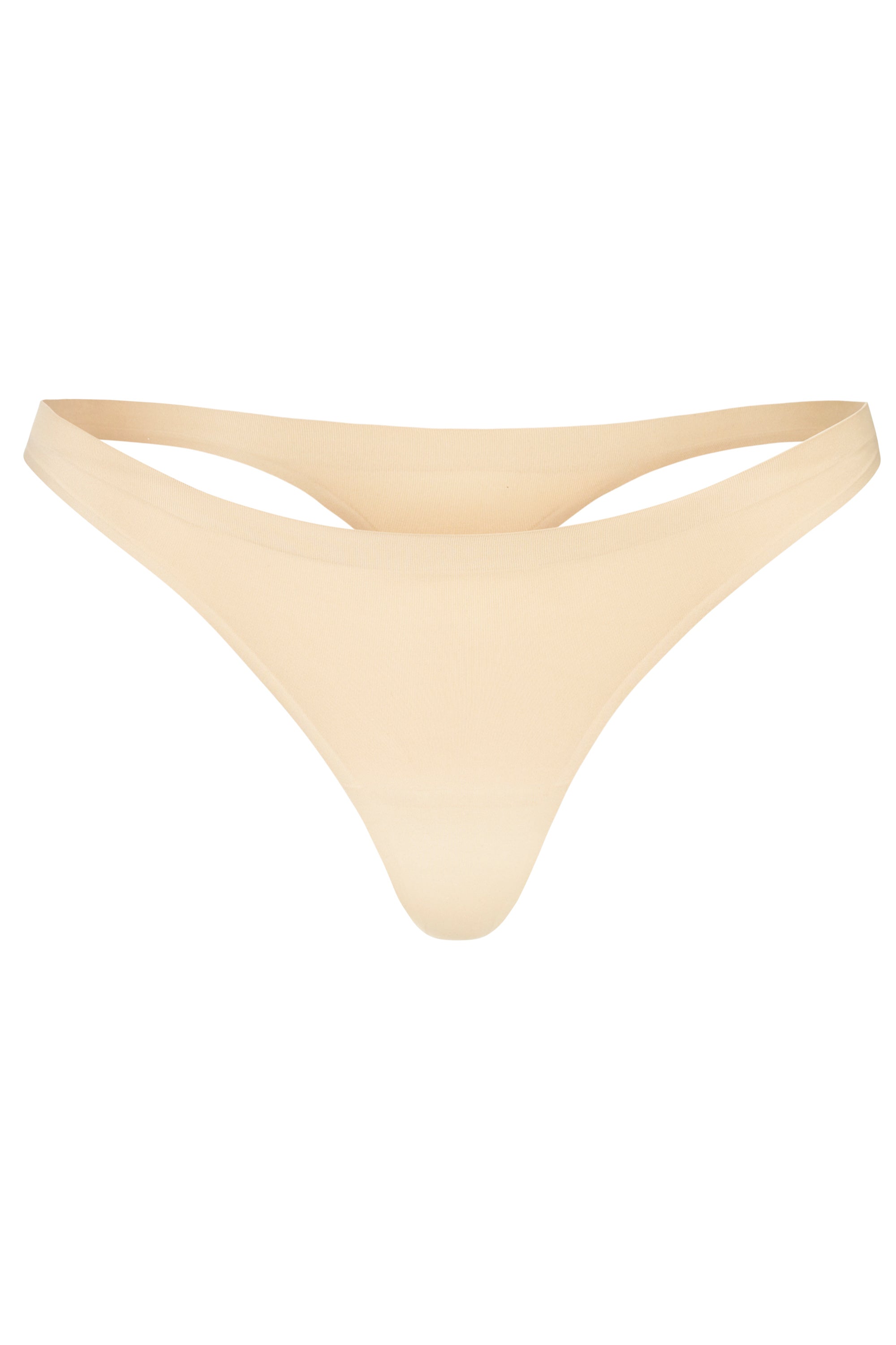 Seamless Knit Thong in Warm Peach - 1