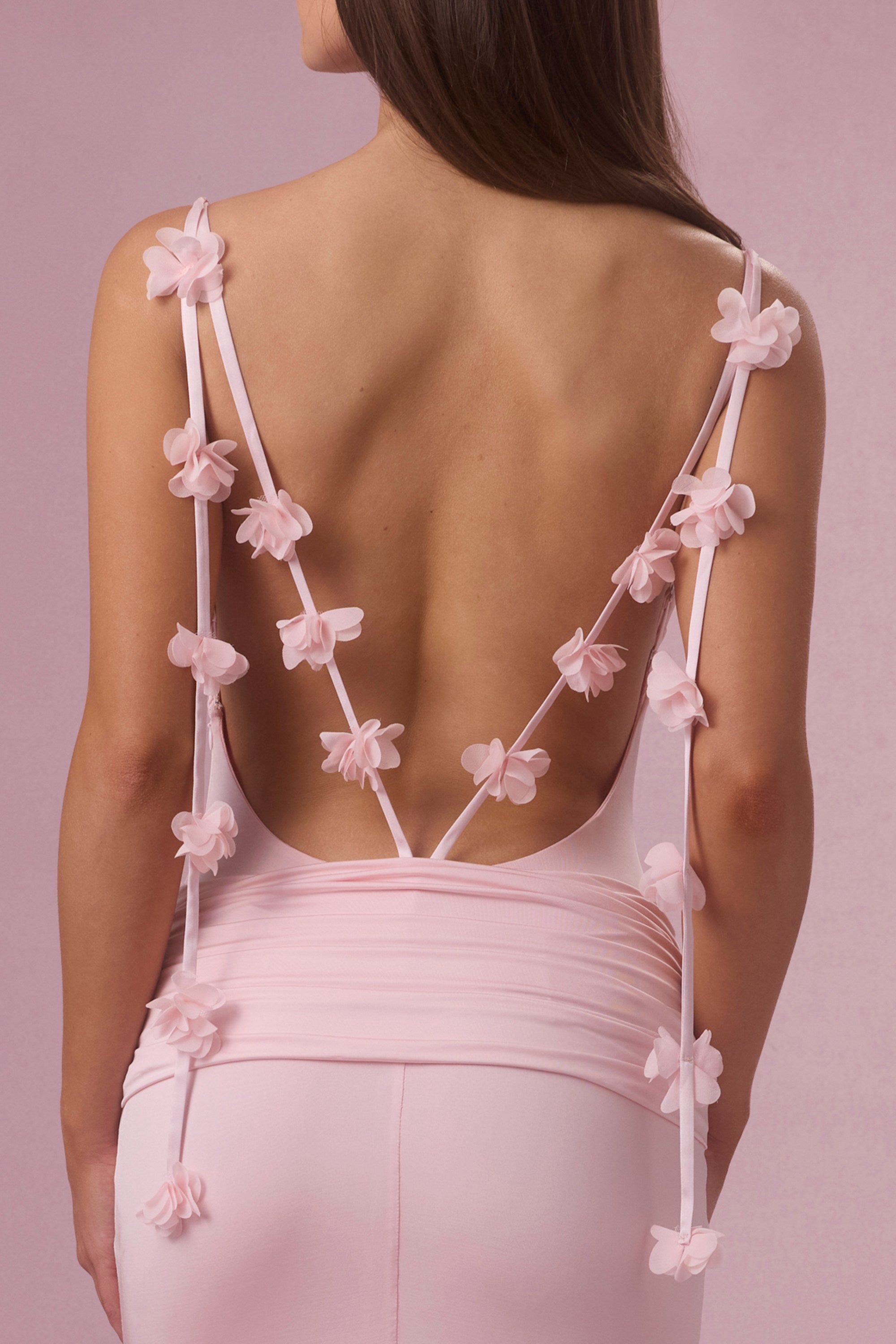 Jersey Draped Gown in Blush