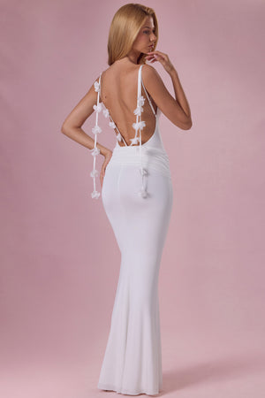Jersey Draped Gown in Coconut