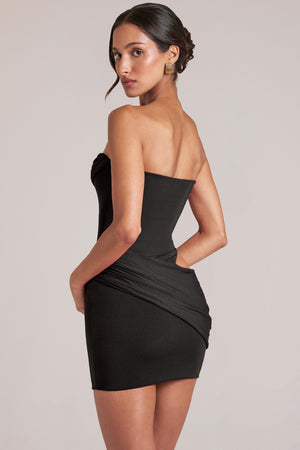 Bandeau Bodycon Mini Dress in Black