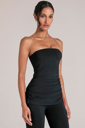 Bandeau Longline Top in Black