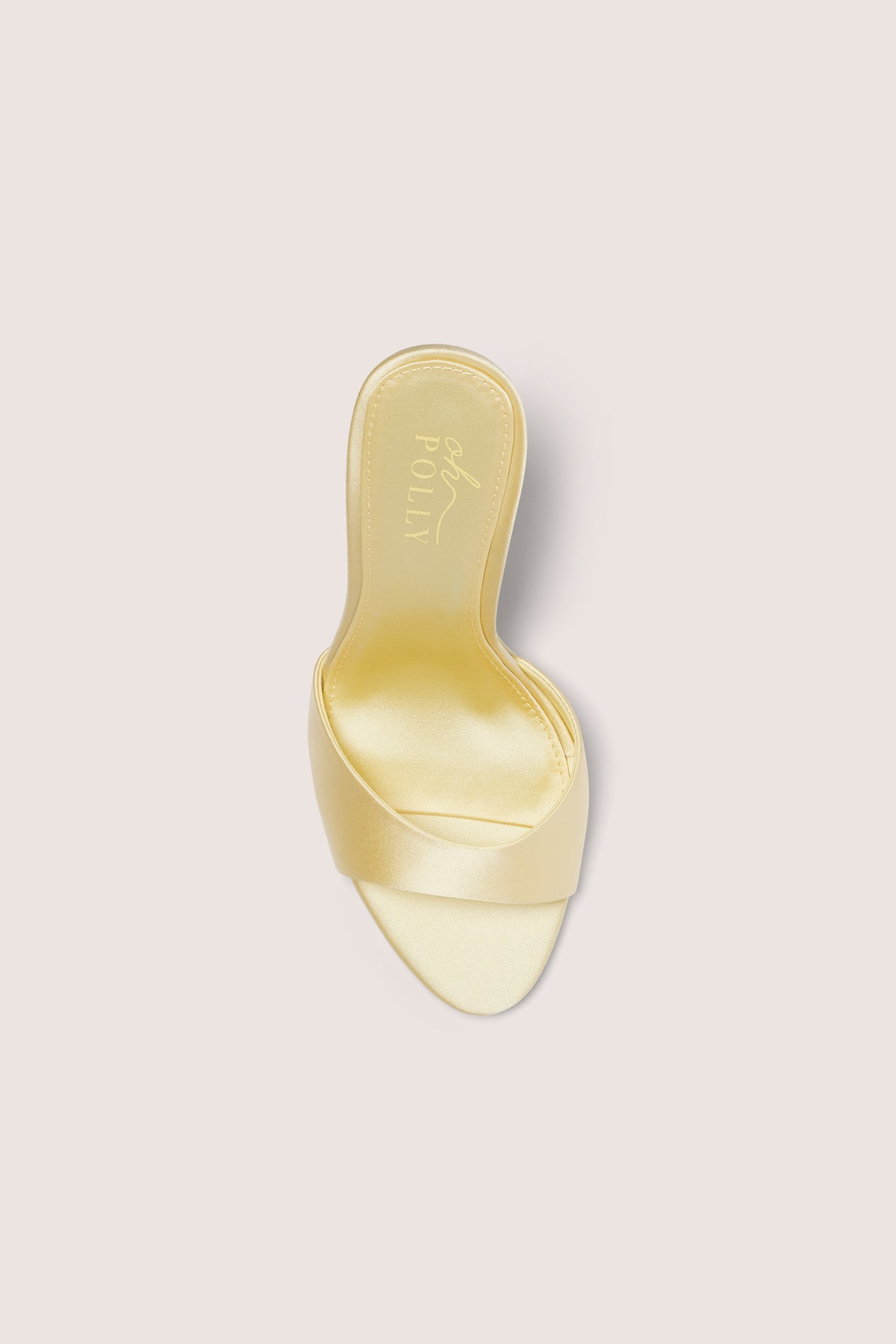 ⁣⁢Satin-Mules mit Absatz in Buttergelb⁤⁣