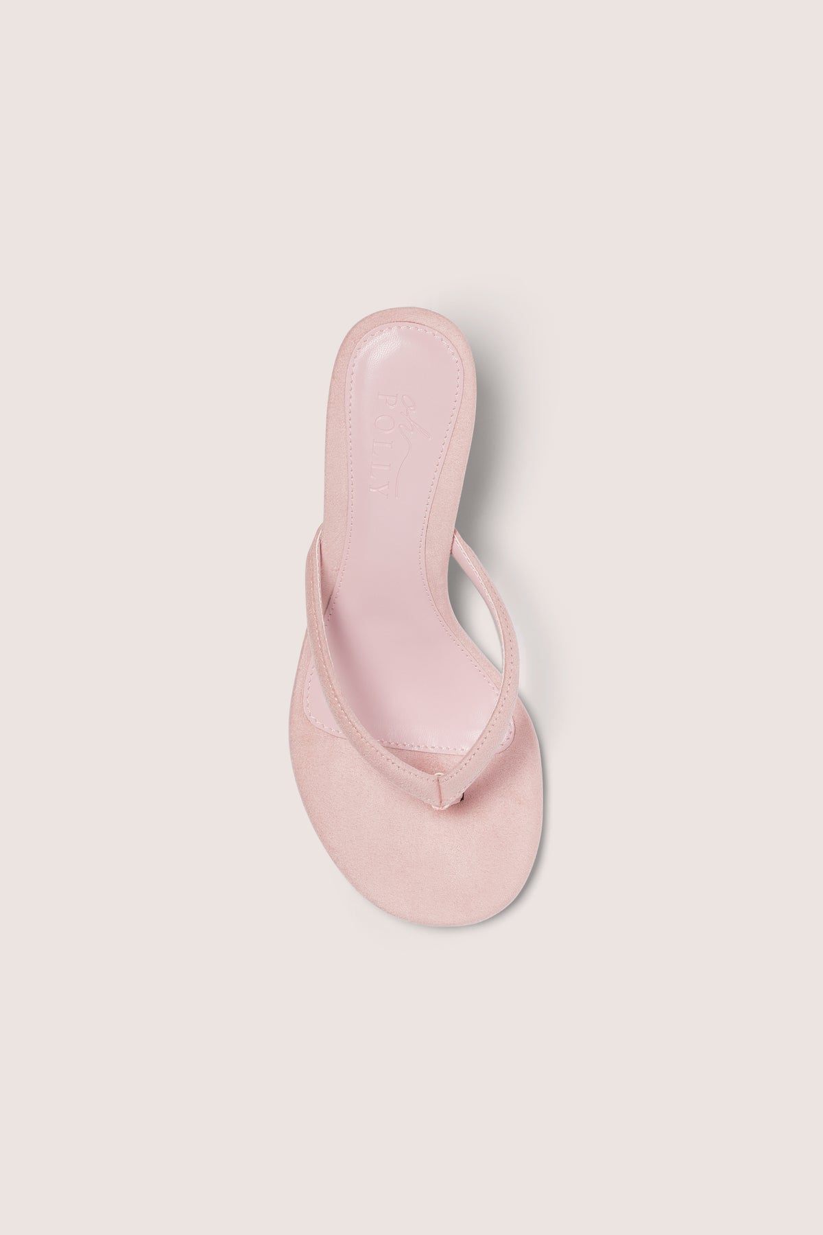 Heeled Thong Sandals in Pink