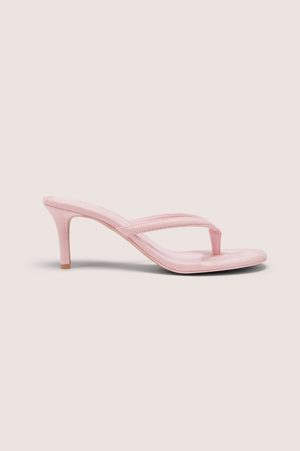 Heeled Thong Sandals in Pink