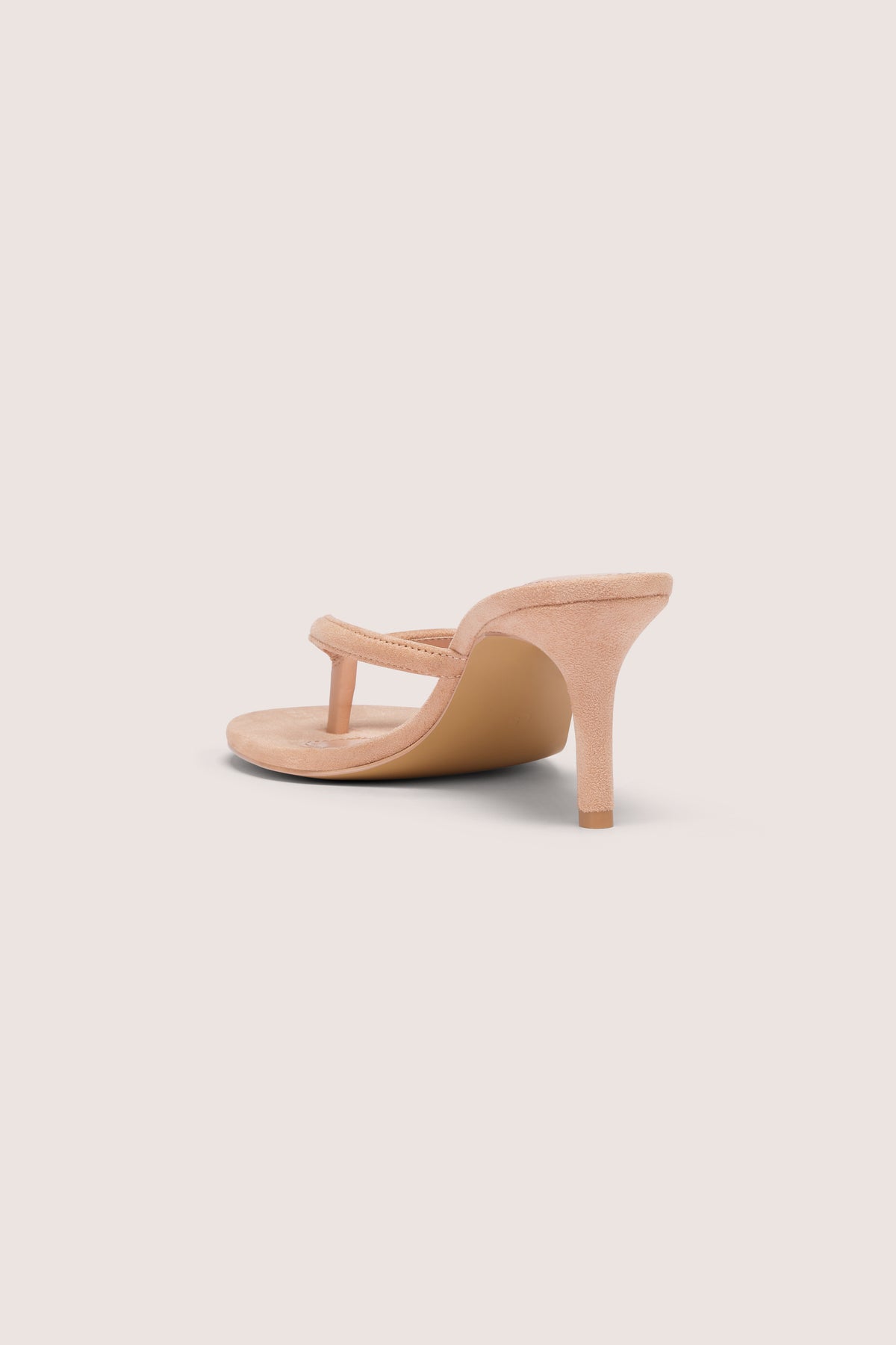 Heeled Thong Sandals in Soft Tan